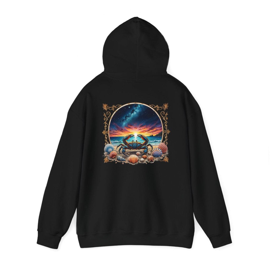 Printify Hoodie S / Black Cancer Zodiac & Astrology - Heavyweight Hoodie (Print On Back)