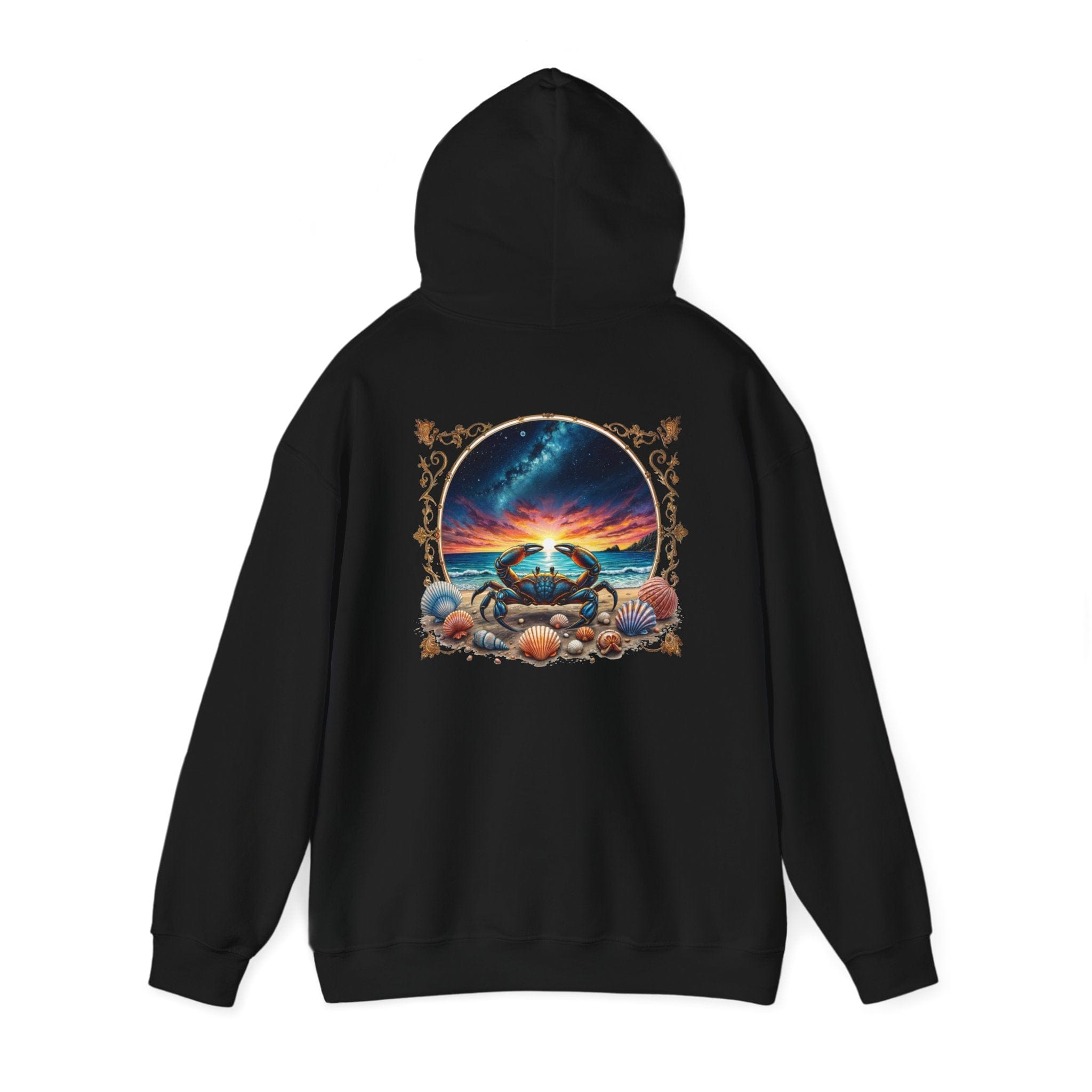 Printify Hoodie S / Black Cancer Zodiac & Astrology - Heavyweight Hoodie (Print On Back)