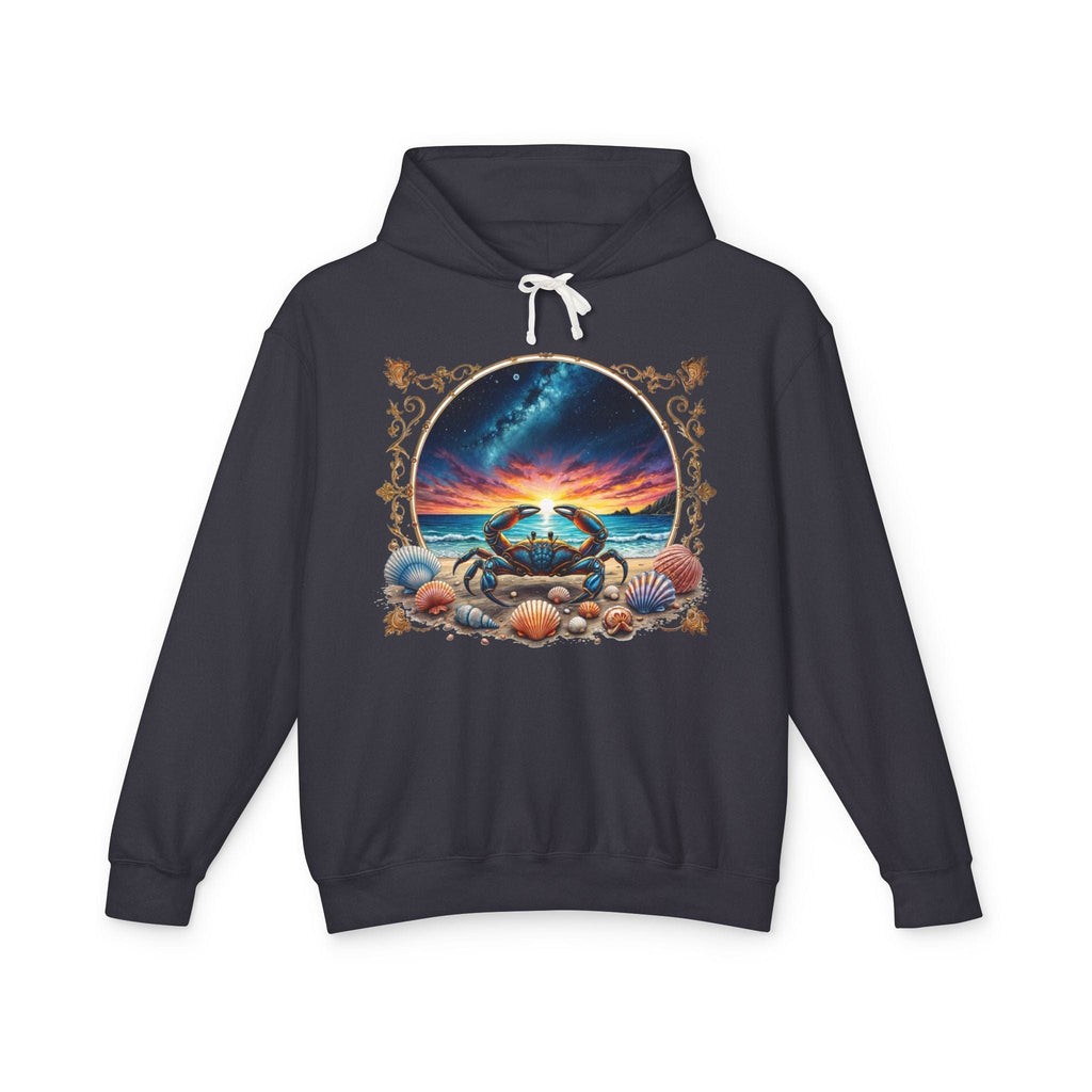Printify Hoodie S / Black Cancer Zodiac & Astrology - Lightweight Hoodie (Print On Front)