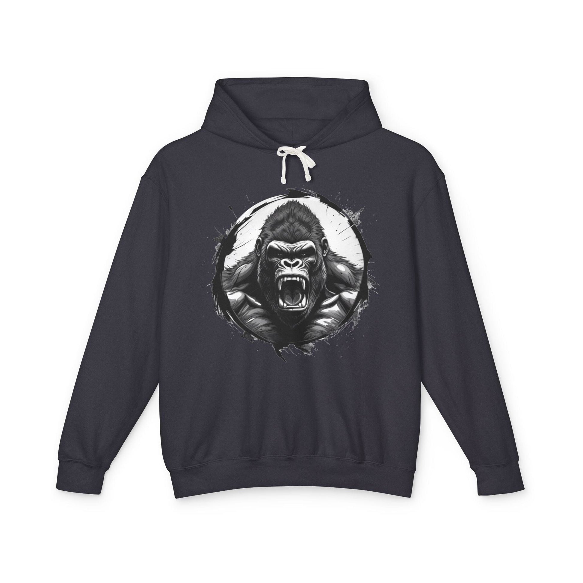 Printify Hoodie S / Black Gorilla Roar Motivation - Lightweight Hoodie