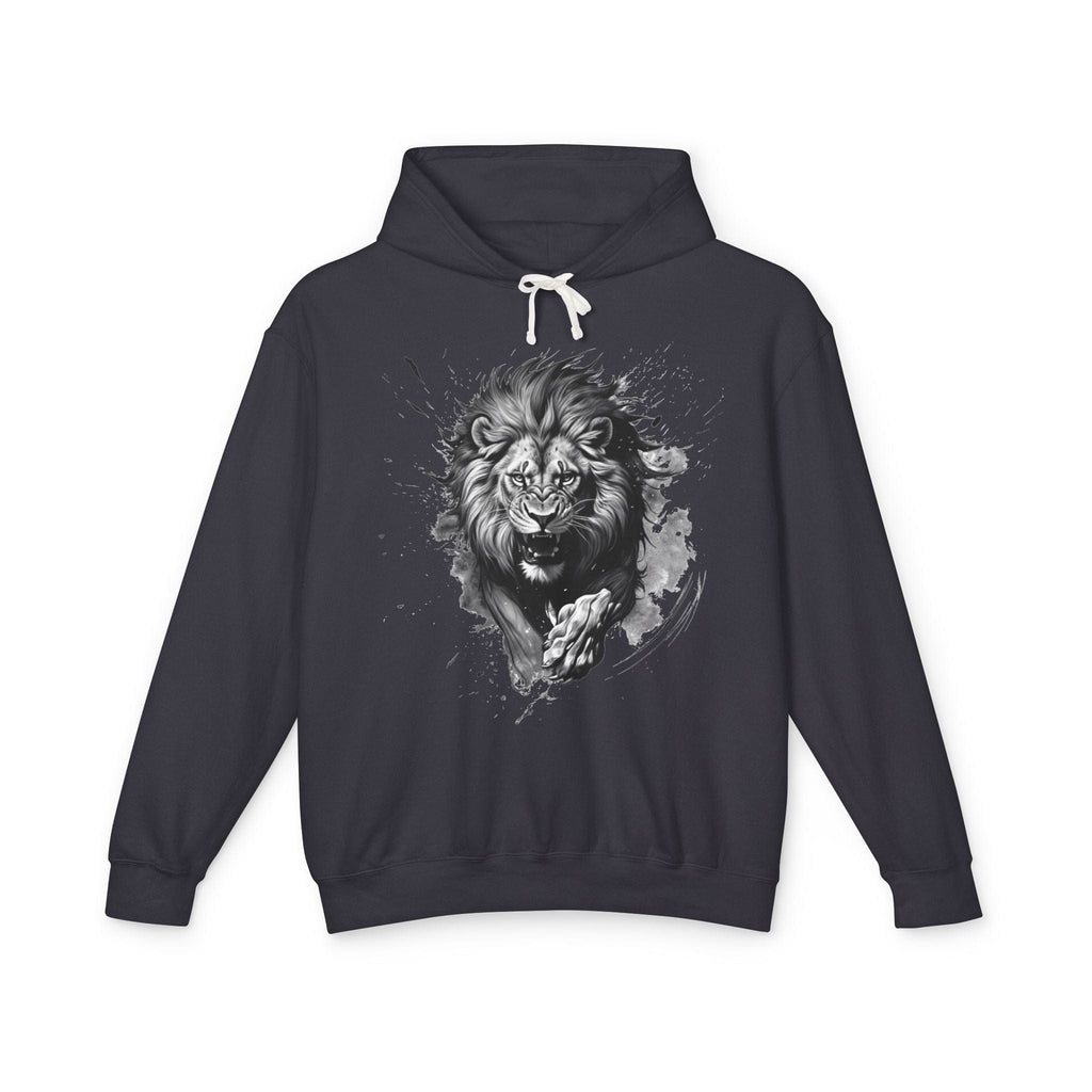 Printify Hoodie S / Black Lion Charge Motivation - Lightweight Hoodie