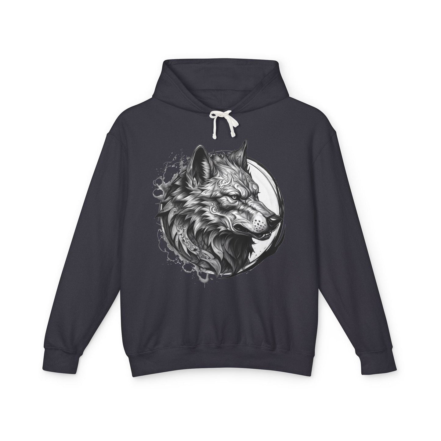Printify Hoodie S / Black Wolf Wild Motivation - Lightweight Hoodie
