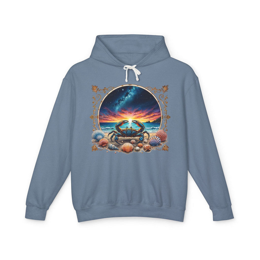 Printify Hoodie S / Blue Jean Cancer Zodiac & Astrology - Lightweight Hoodie (Print On Front)