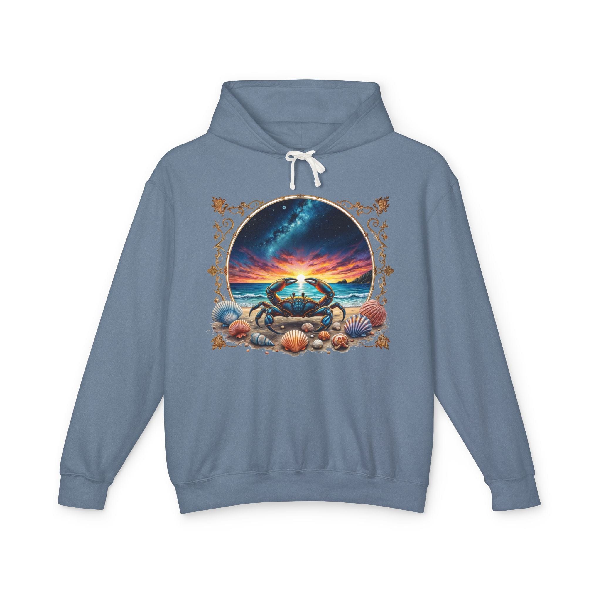 Printify Hoodie S / Blue Jean Cancer Zodiac & Astrology - Lightweight Hoodie (Print On Front)