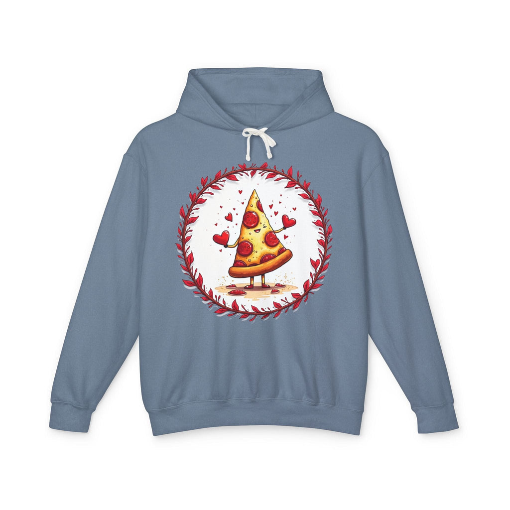 Printify Hoodie S / Blue Jean Love at First Bite Pizza Love & Fun - Lightweight Hoodie