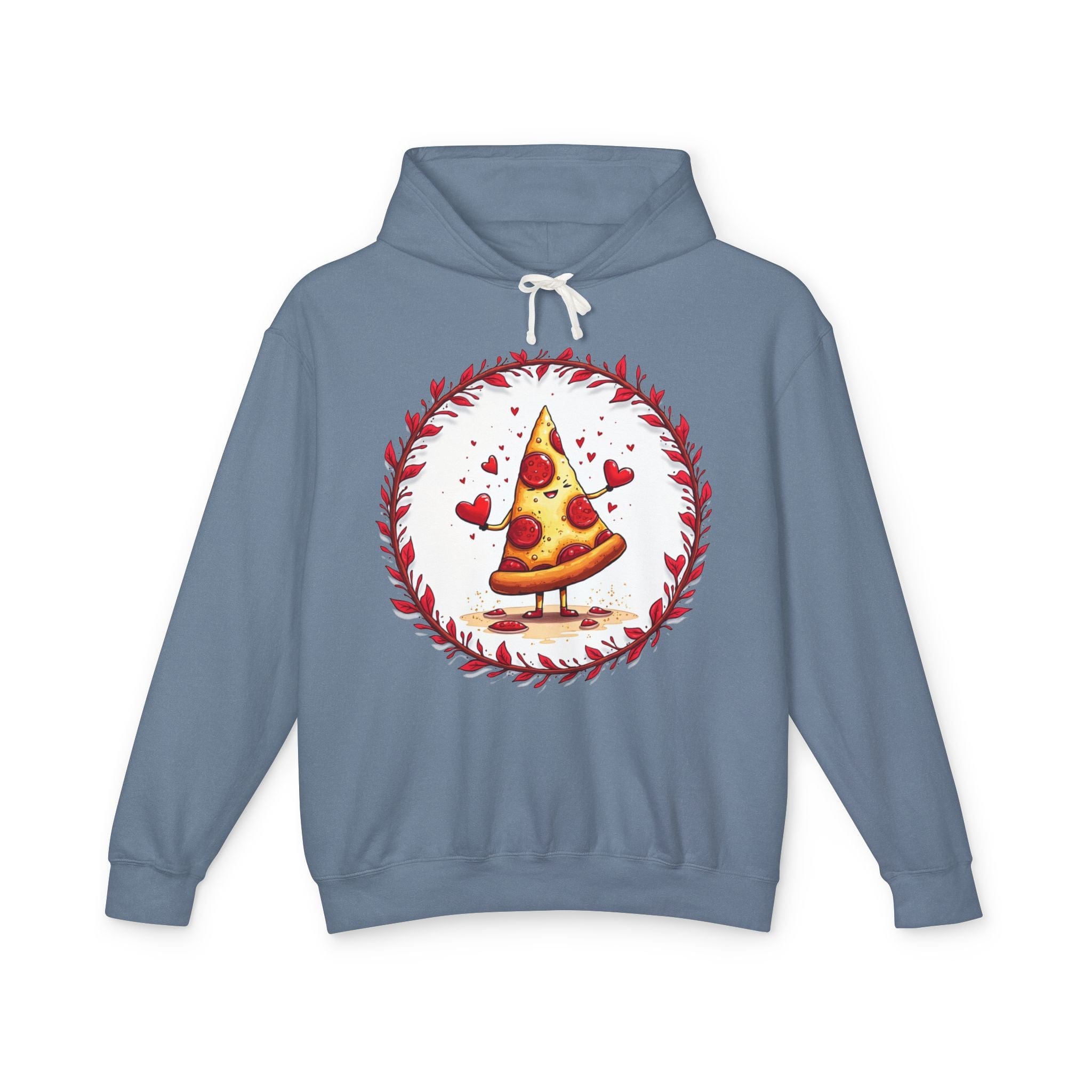 Printify Hoodie S / Blue Jean Love at First Bite Pizza Love & Fun - Lightweight Hoodie