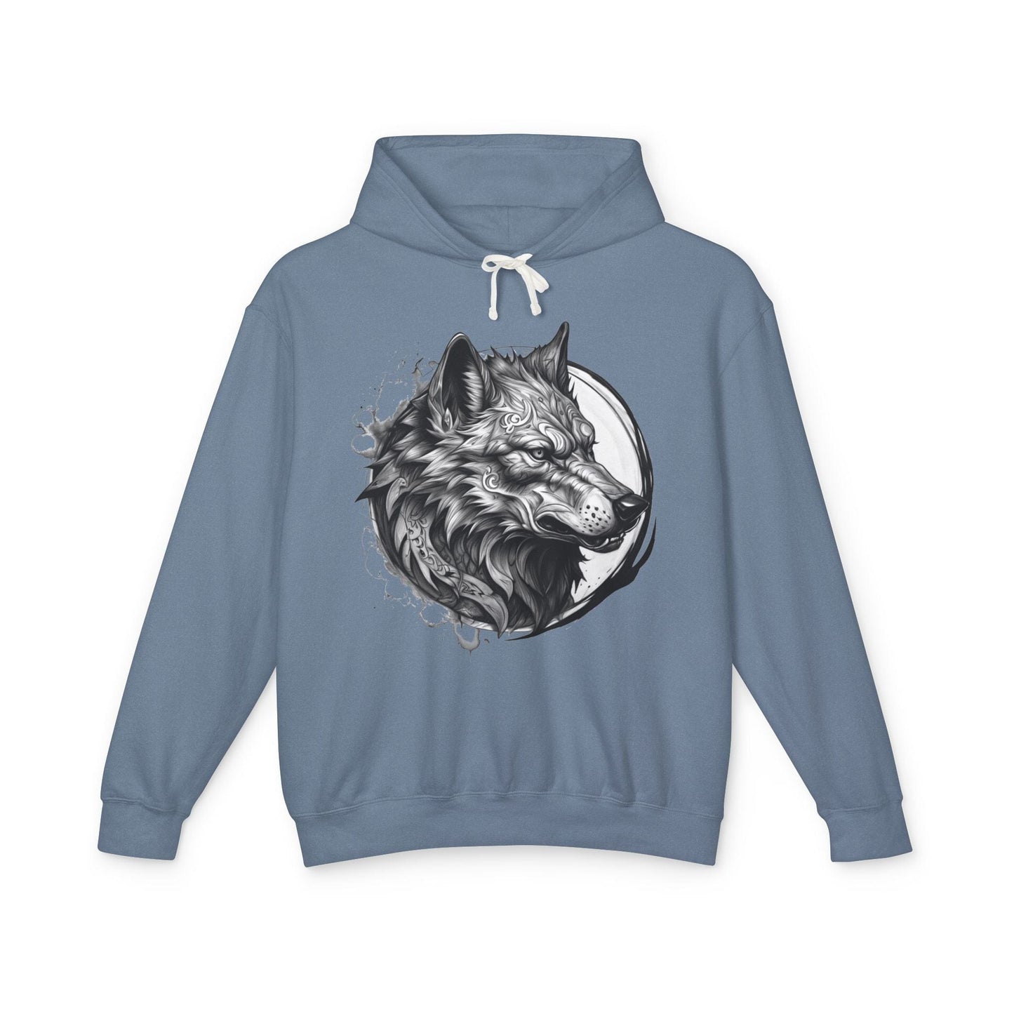 Printify Hoodie S / Blue Jean Wolf Wild Motivation - Lightweight Hoodie