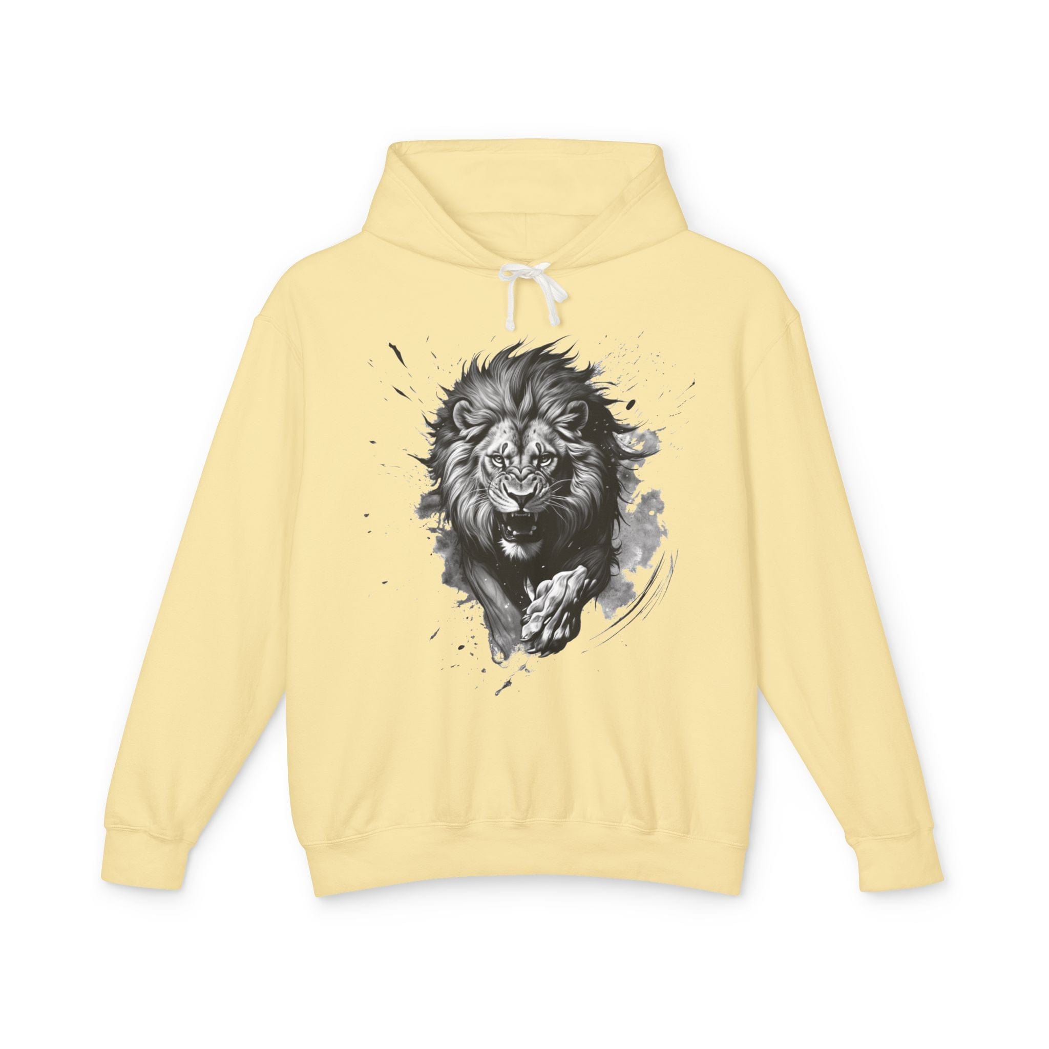 Printify Hoodie S / Butter Lion Charge Motivation - Lightweight Hoodie