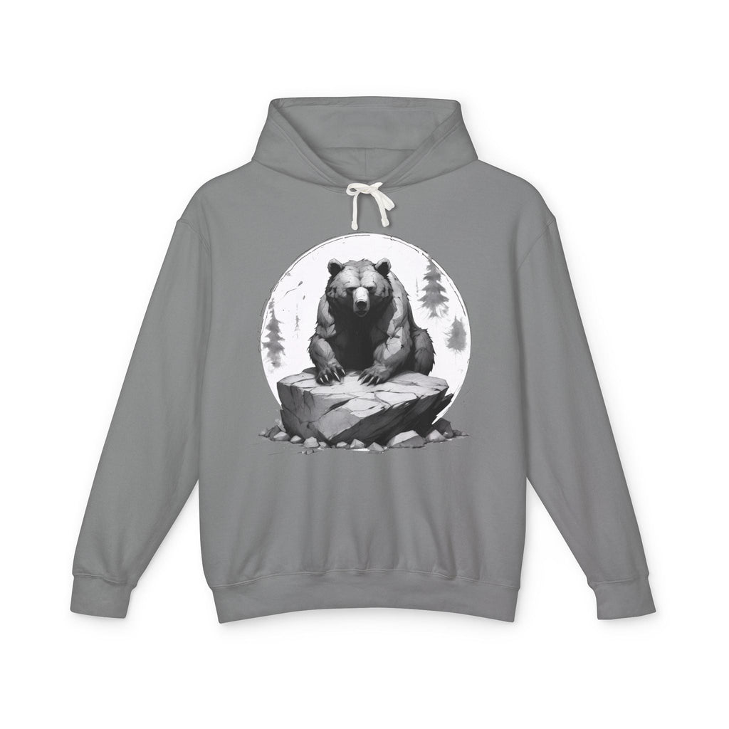 Printify Hoodie S / Grey Bear Wild Motivation - Lightweight Hoodie