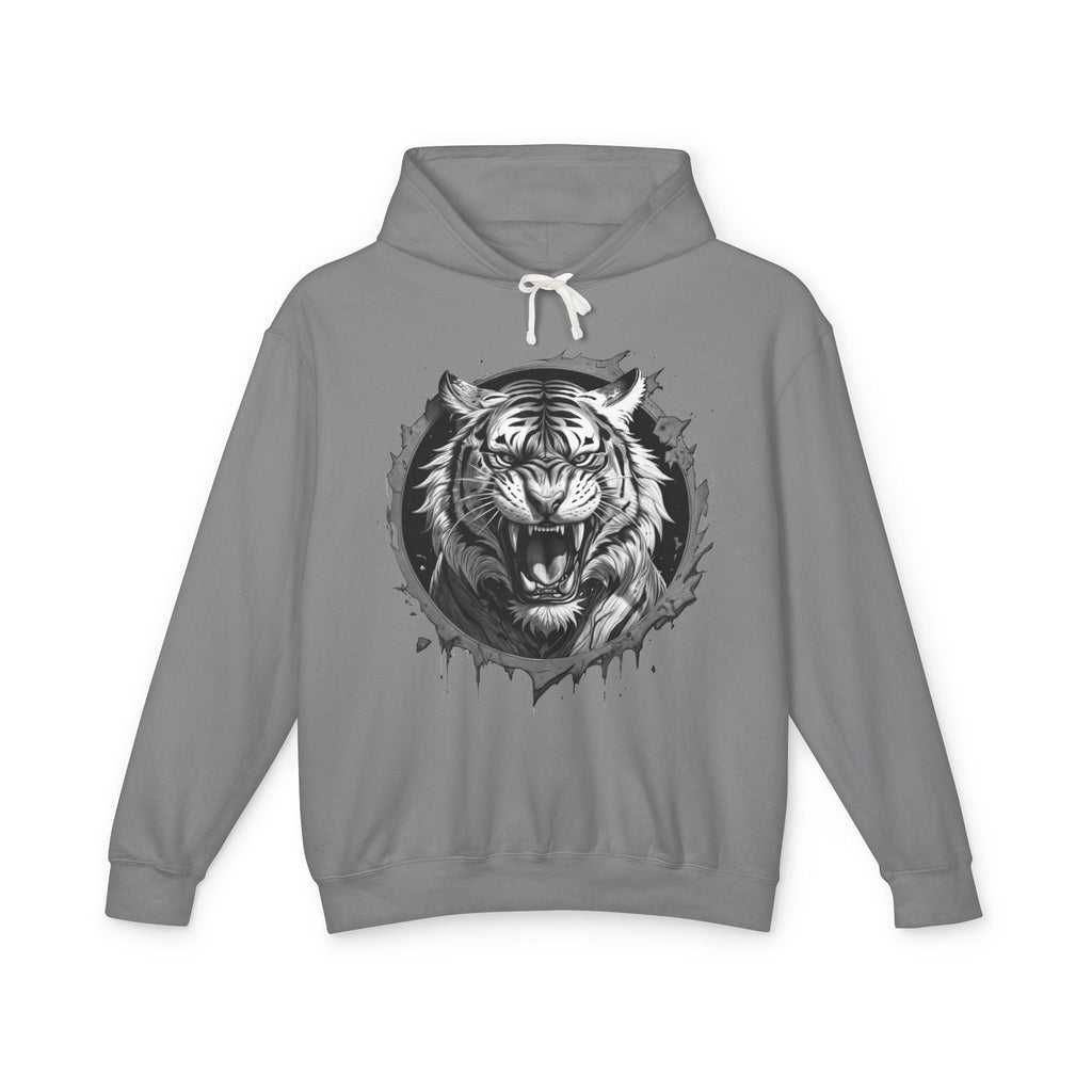 Printify Hoodie S / Grey Tiger Roar Motivation - Lightweight Hoodie