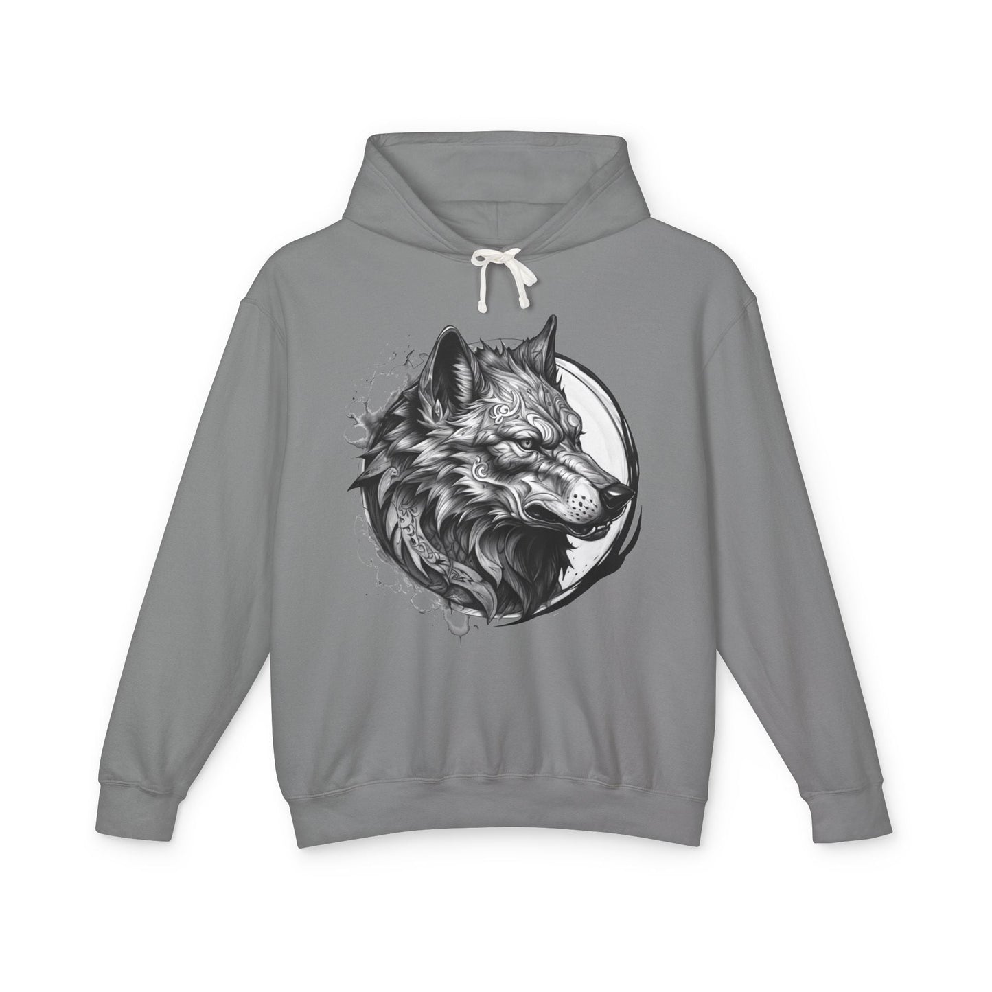 Printify Hoodie S / Grey Wolf Wild Motivation - Lightweight Hoodie