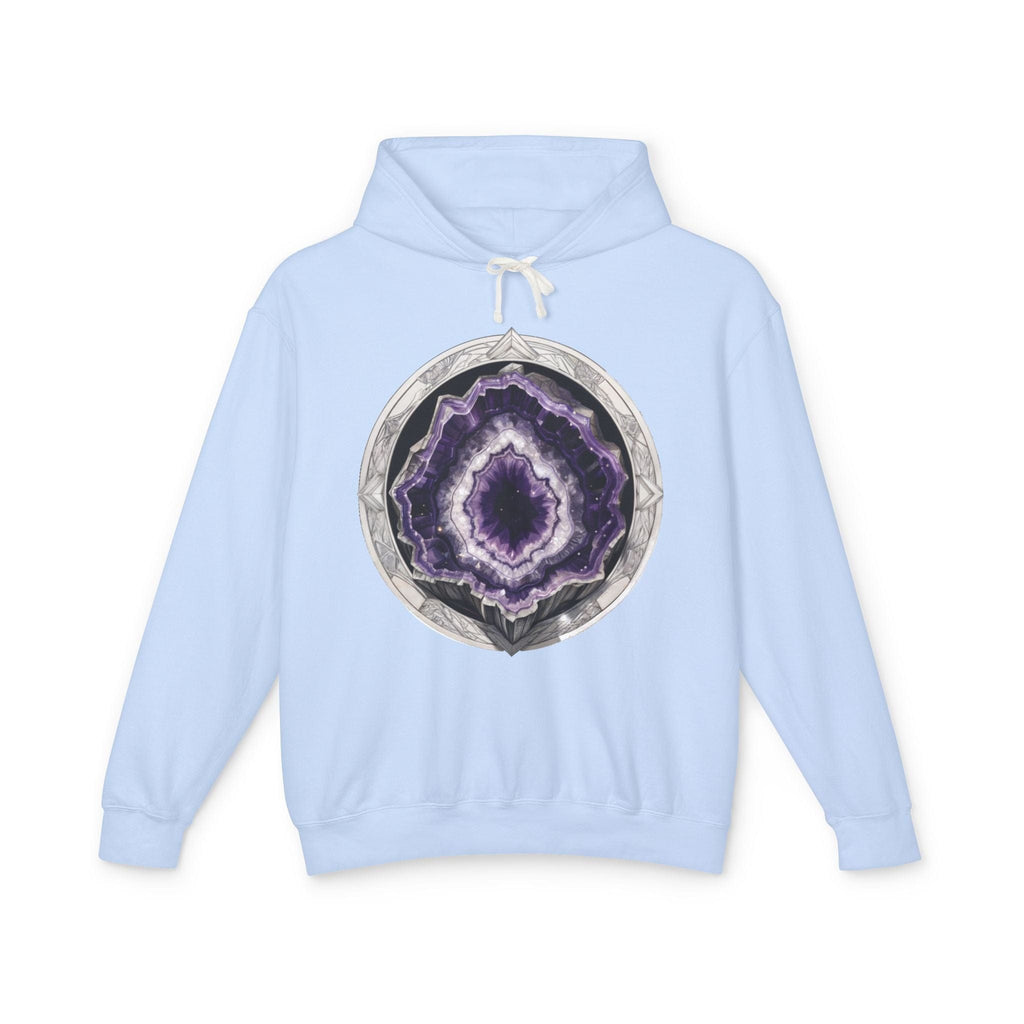 Printify Hoodie S / Hydrangea Amethyst Crystals Gemstones - Lightweight Hoodie (Print On Front)