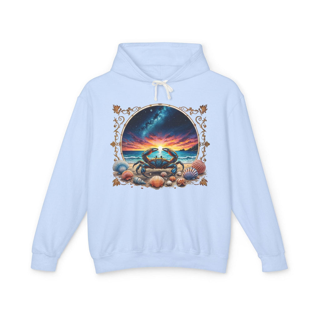 Printify Hoodie S / Hydrangea Cancer Zodiac & Astrology - Lightweight Hoodie (Print On Front)