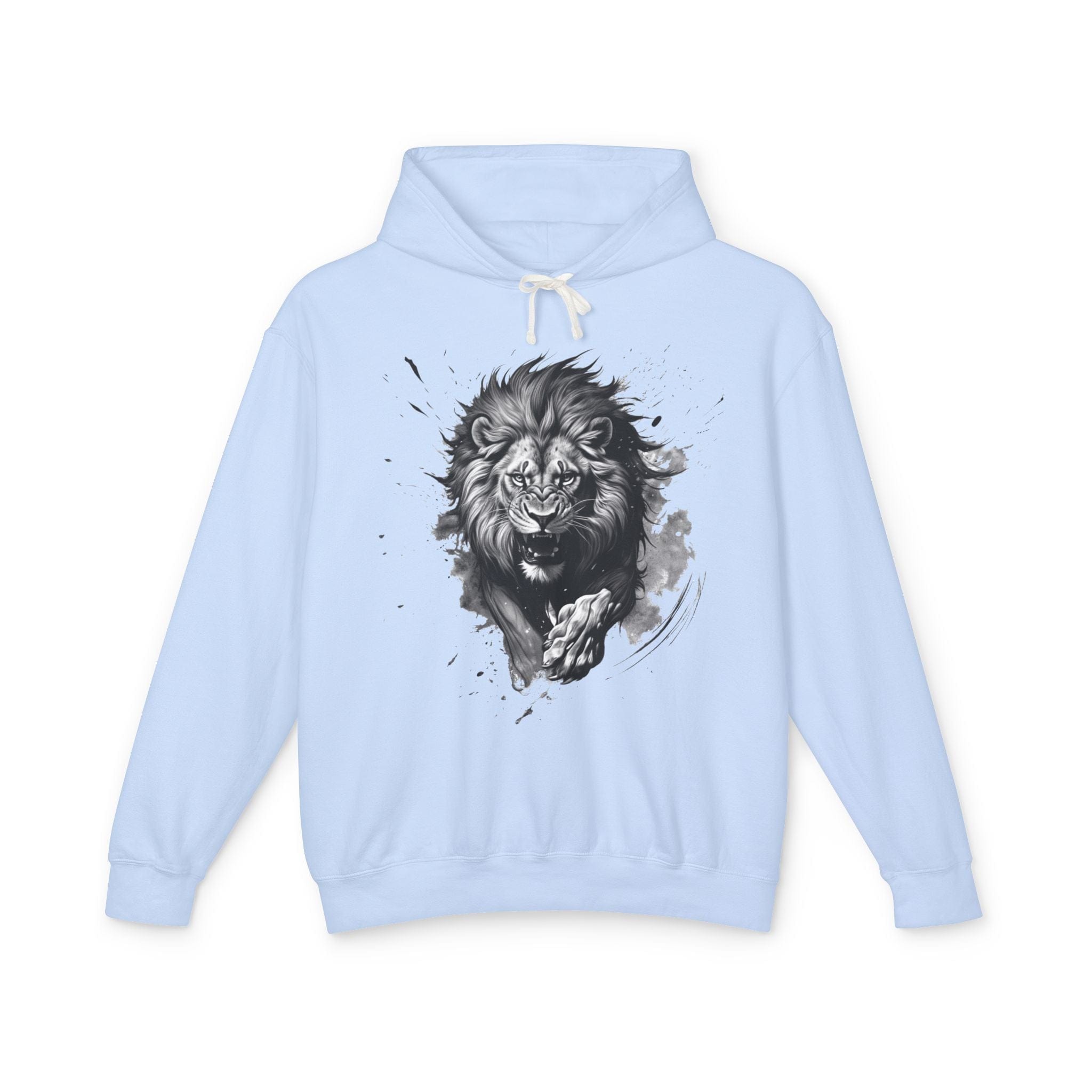 Printify Hoodie S / Hydrangea Lion Charge Motivation - Lightweight Hoodie