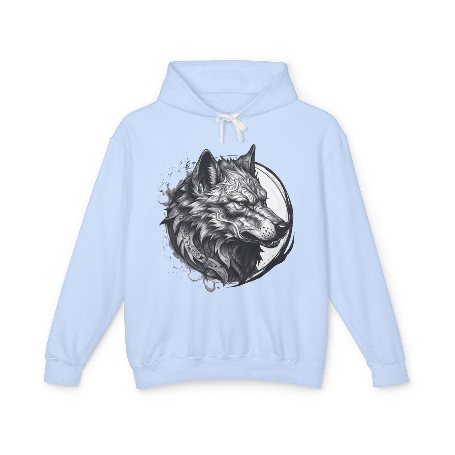 Printify Hoodie S / Hydrangea Wolf Wild Motivation - Lightweight Hoodie