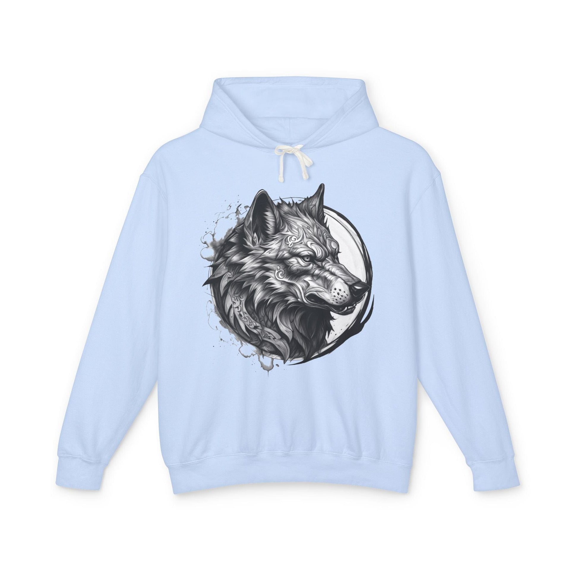 Printify Hoodie S / Hydrangea Wolf Wild Motivation - Lightweight Hoodie