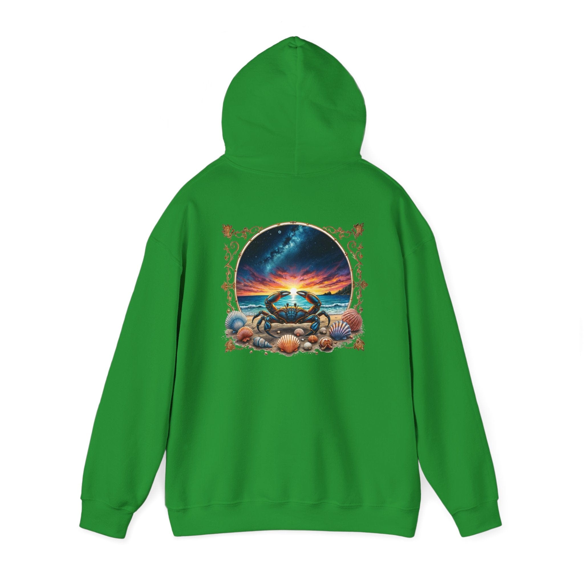 Printify Hoodie S / Irish Green Cancer Zodiac & Astrology - Heavyweight Hoodie (Print On Back)