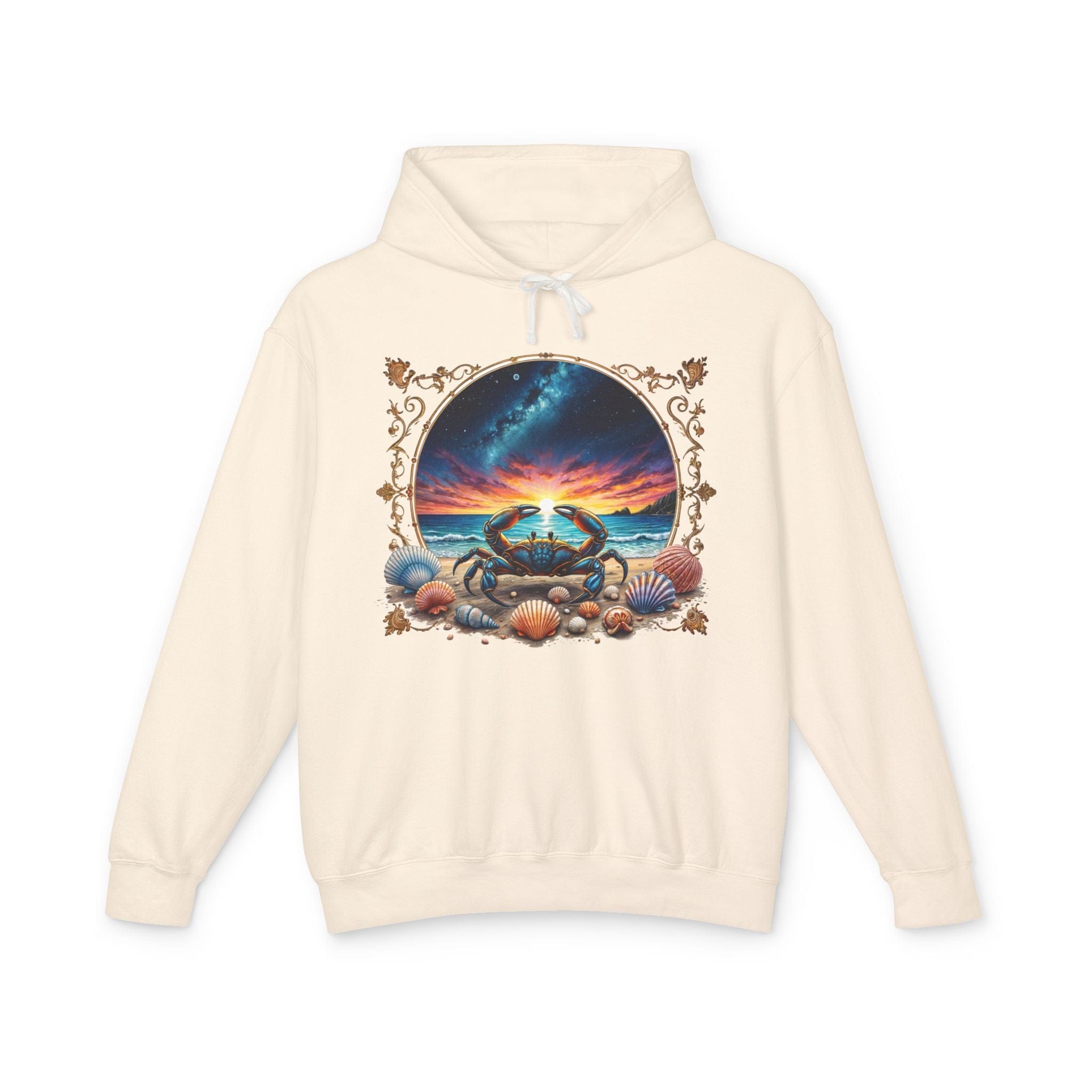 Printify Hoodie S / Ivory Cancer Zodiac & Astrology - Lightweight Hoodie (Print On Front)