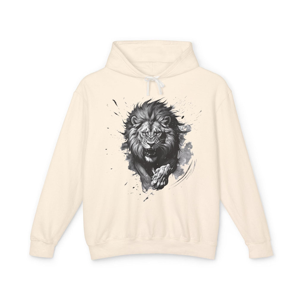 Printify Hoodie S / Ivory Lion Charge Motivation - Lightweight Hoodie