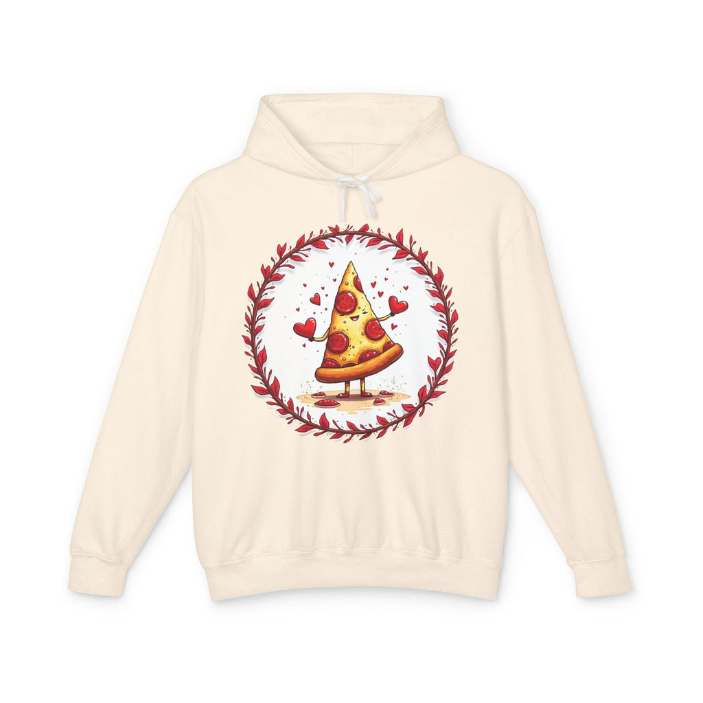 Printify Hoodie S / Ivory Love at First Bite Pizza Love & Fun - Lightweight Hoodie