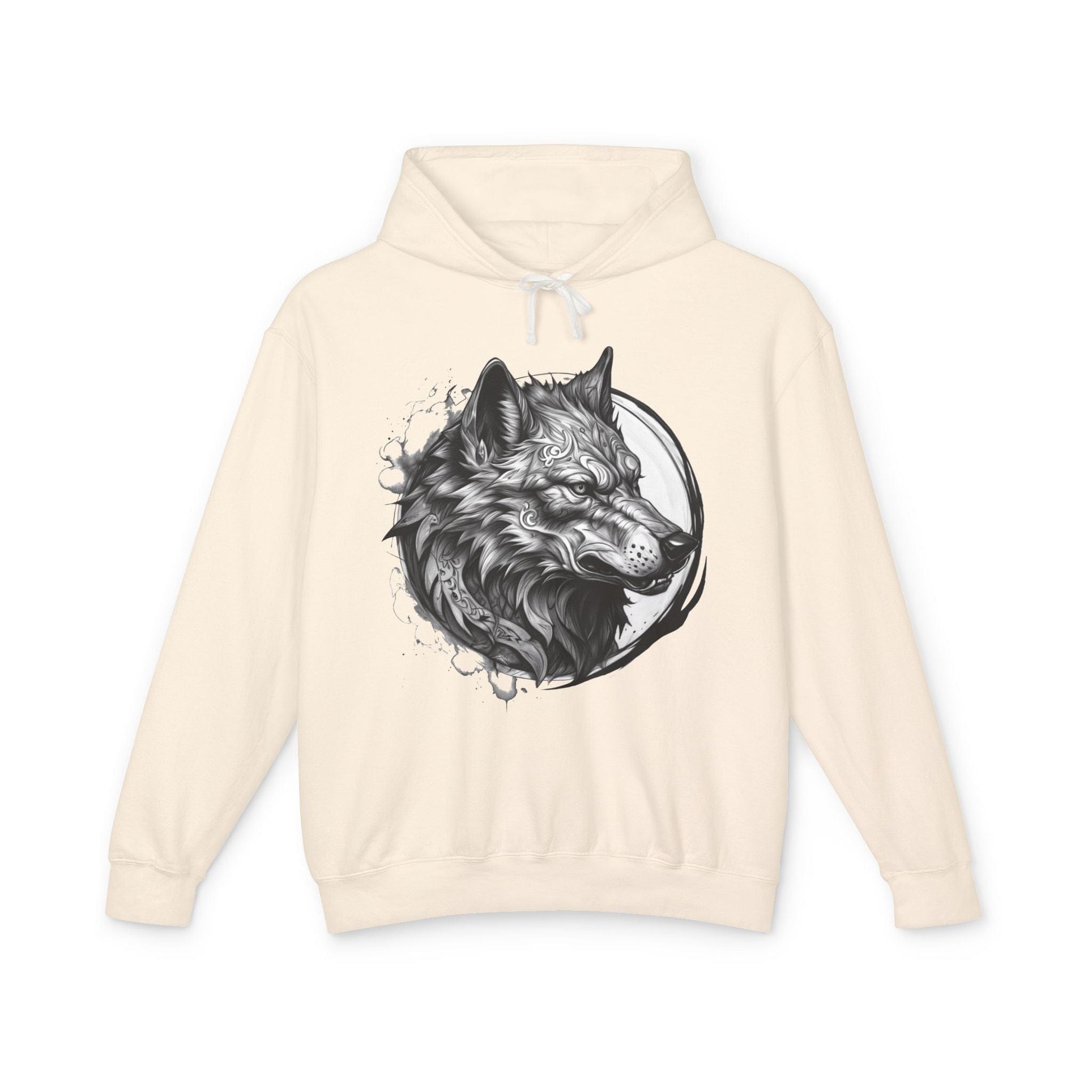 Printify Hoodie S / Ivory Wolf Wild Motivation - Lightweight Hoodie