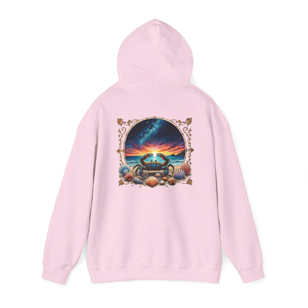 Printify Hoodie S / Light Pink Cancer Zodiac & Astrology - Heavyweight Hoodie (Print On Back)