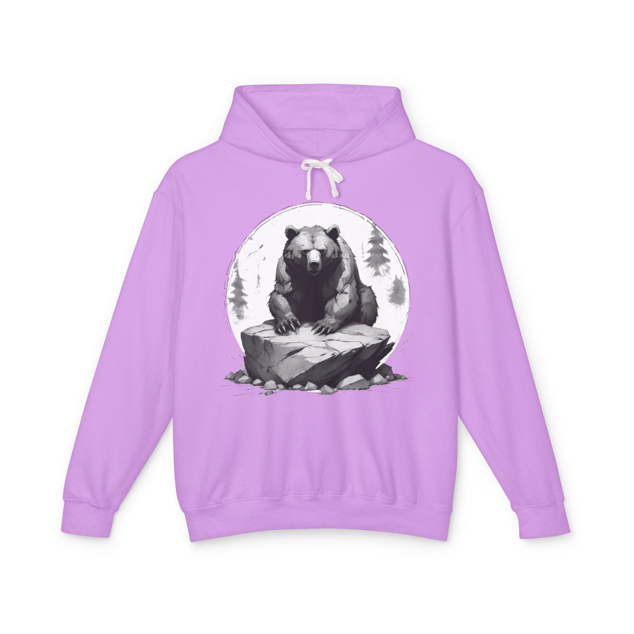 Printify Hoodie S / Neon Violet Bear Wild Motivation - Lightweight Hoodie