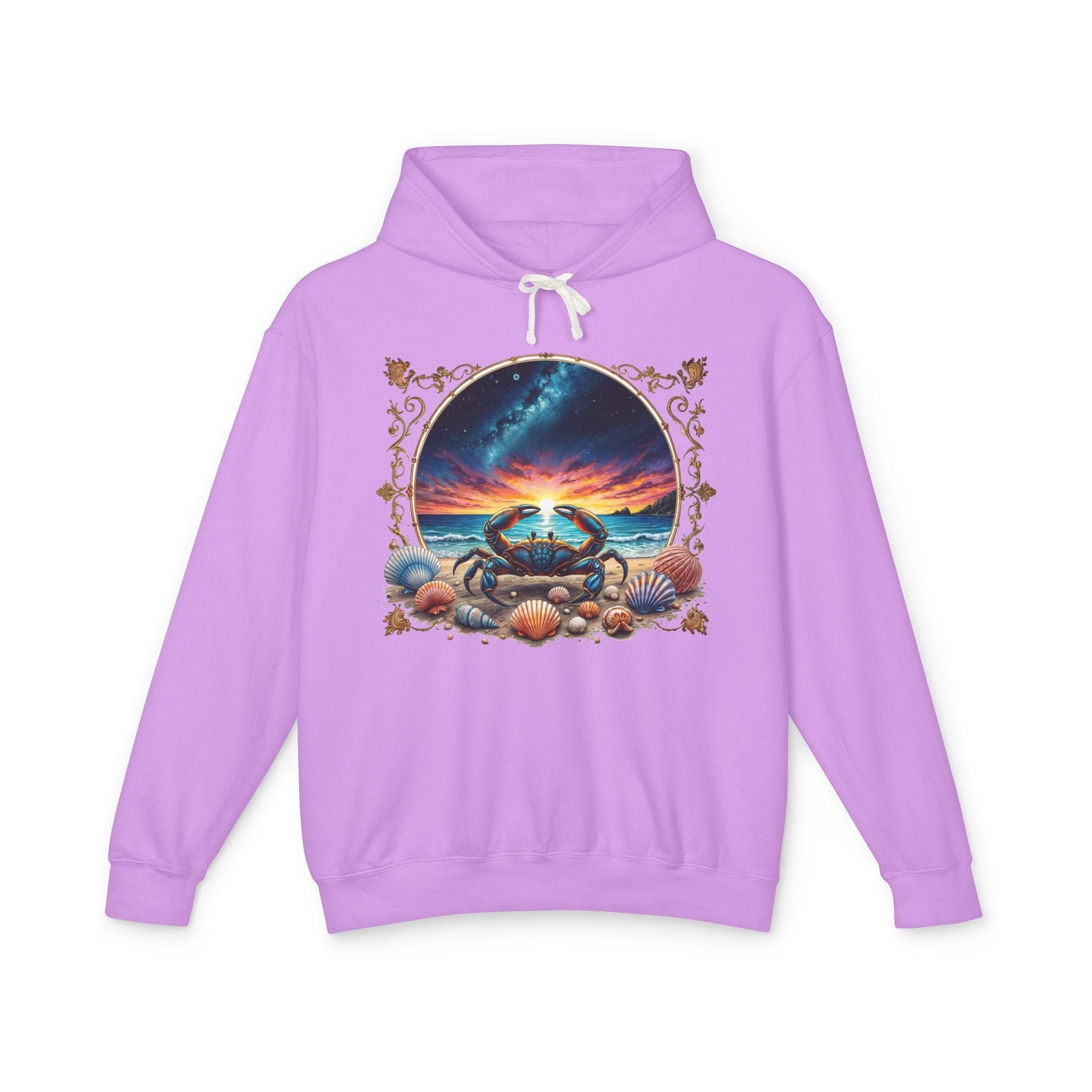 Printify Hoodie S / Neon Violet Cancer Zodiac & Astrology - Lightweight Hoodie (Print On Front)