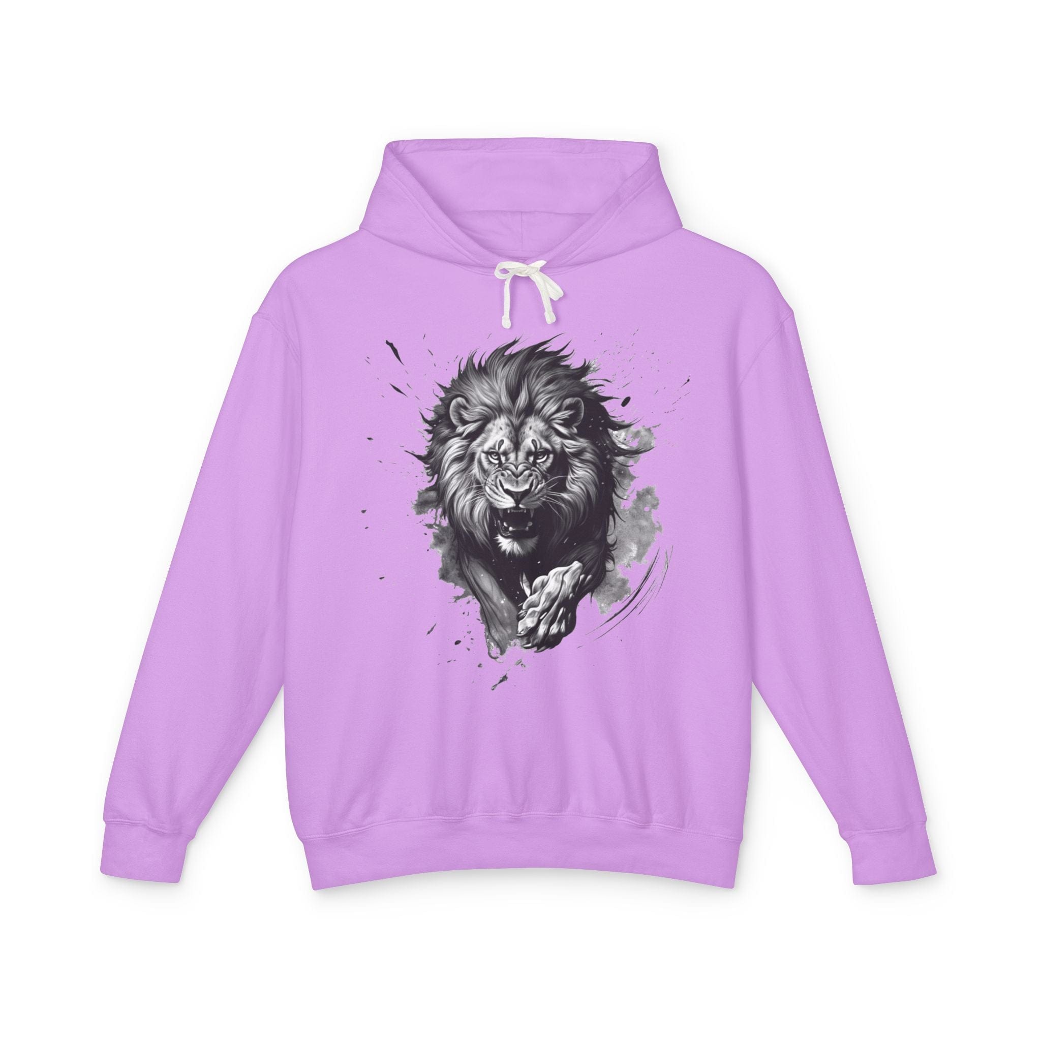 Printify Hoodie S / Neon Violet Lion Charge Motivation - Lightweight Hoodie