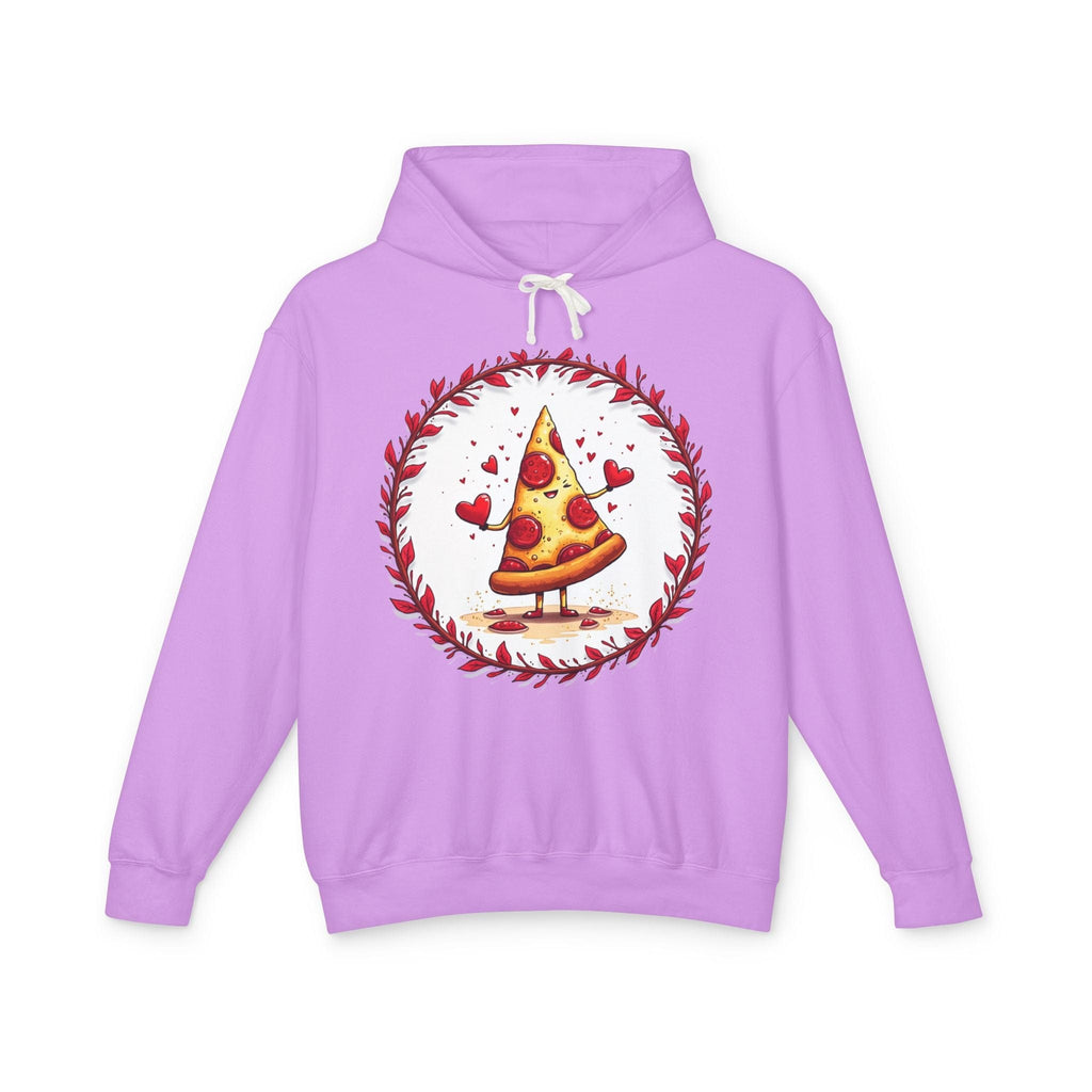 Printify Hoodie S / Neon Violet Love at First Bite Pizza Love & Fun - Lightweight Hoodie