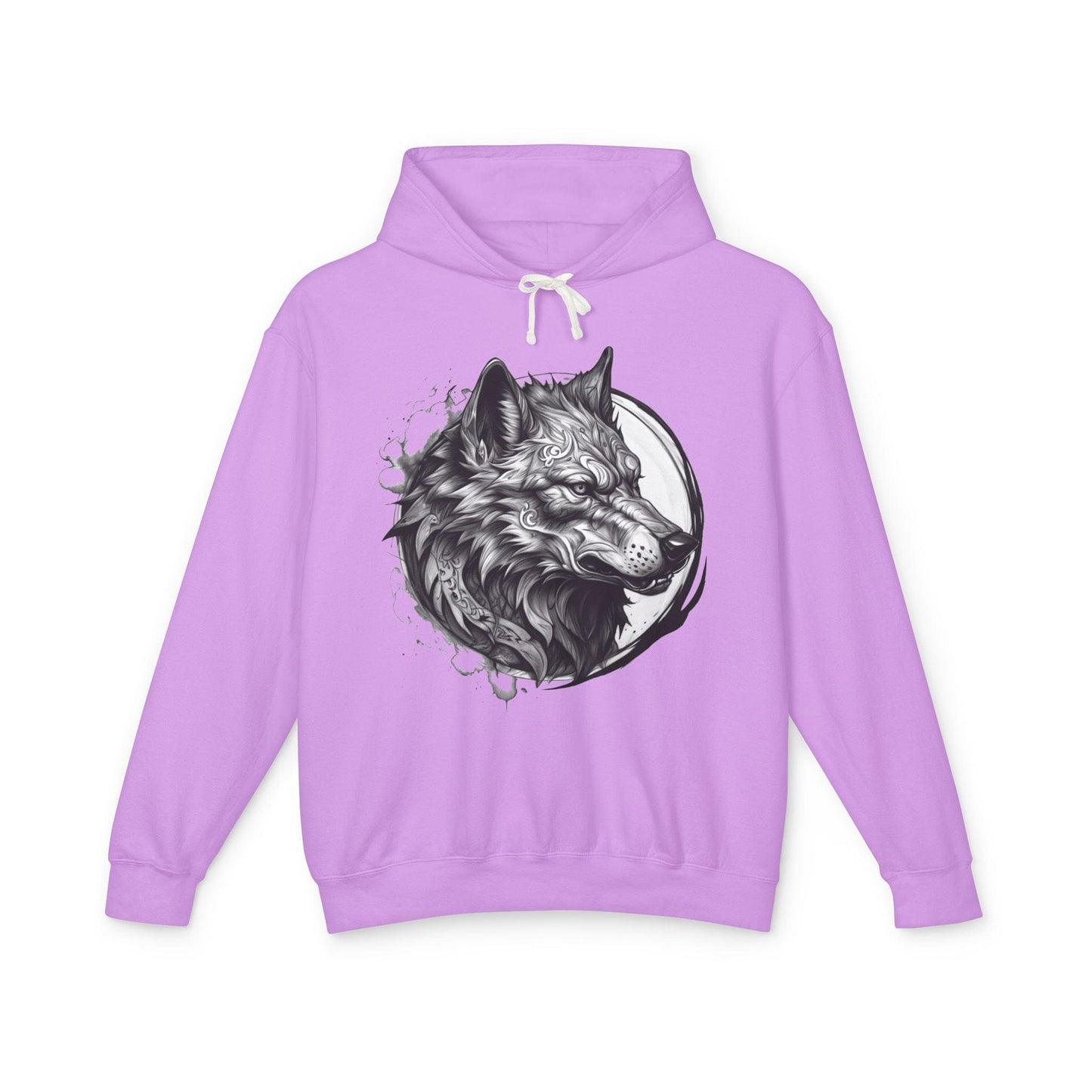Printify Hoodie S / Neon Violet Wolf Wild Motivation - Lightweight Hoodie