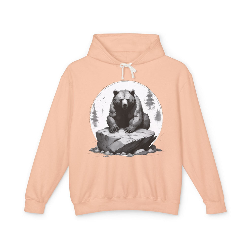 Printify Hoodie S / Peachy Bear Wild Motivation - Lightweight Hoodie