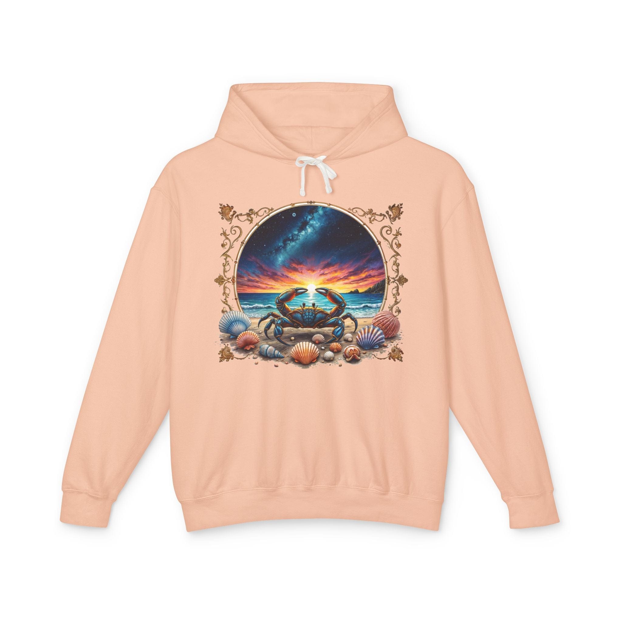 Printify Hoodie S / Peachy Cancer Zodiac & Astrology - Lightweight Hoodie (Print On Front)