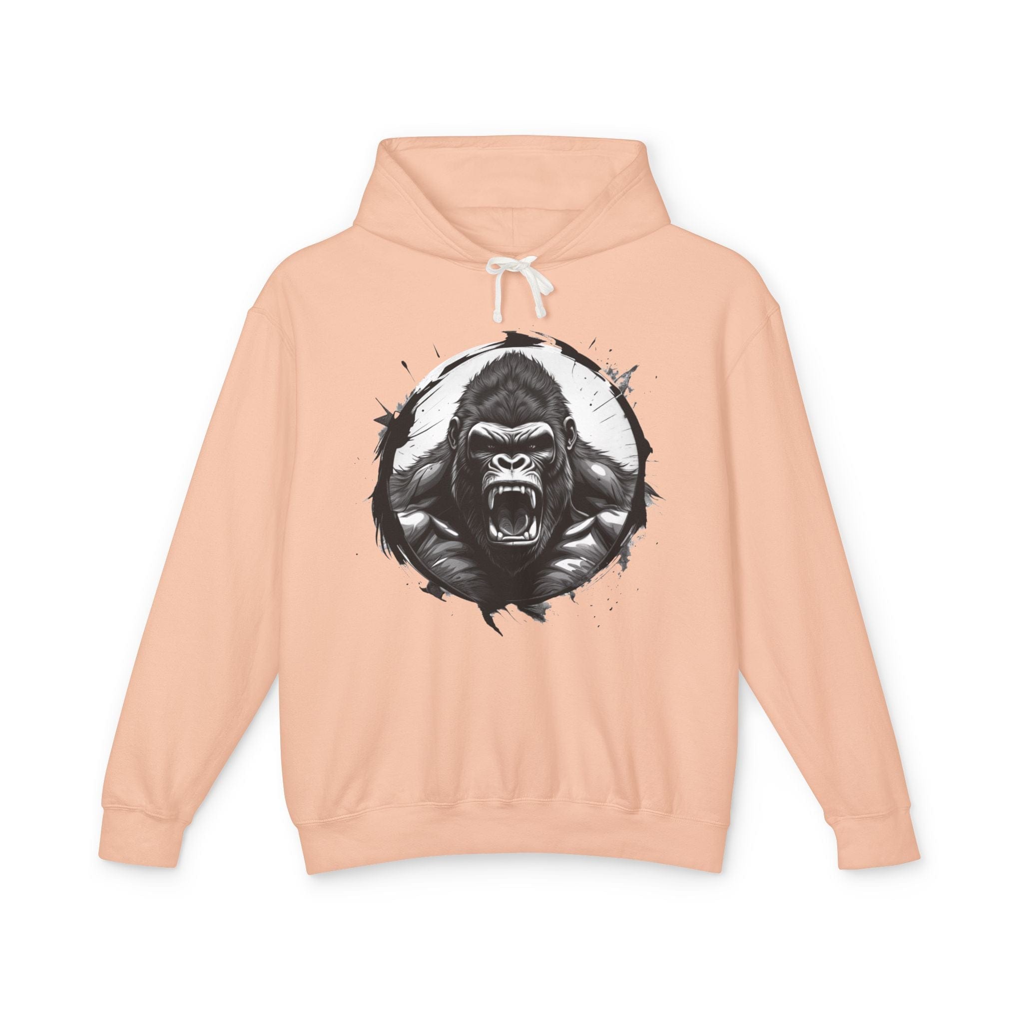 Printify Hoodie S / Peachy Gorilla Roar Motivation - Lightweight Hoodie