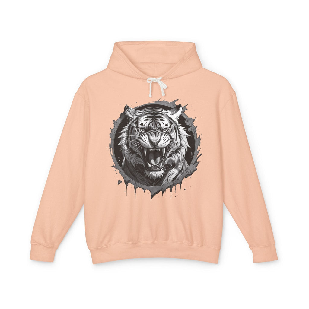 Printify Hoodie S / Peachy Tiger Roar Motivation - Lightweight Hoodie