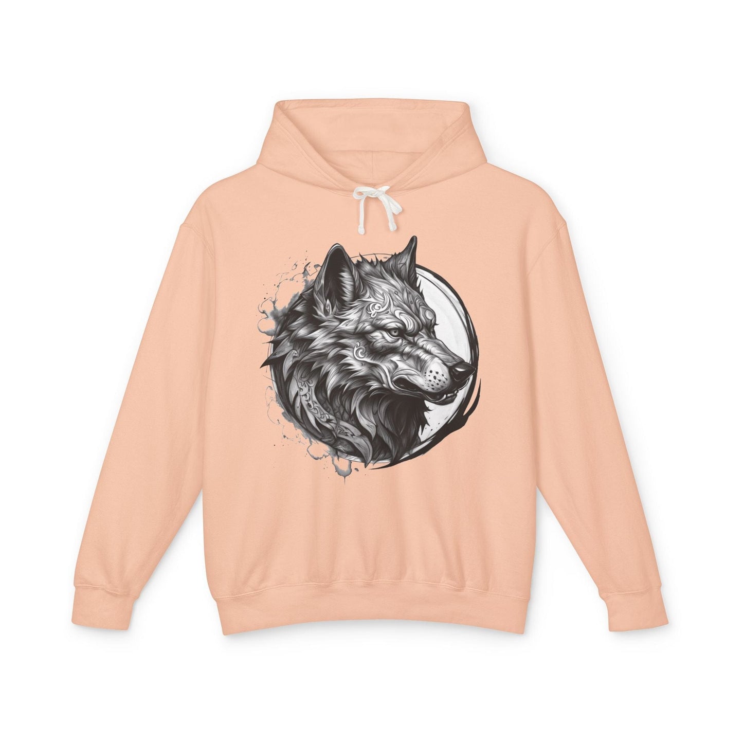 Printify Hoodie S / Peachy Wolf Wild Motivation - Lightweight Hoodie