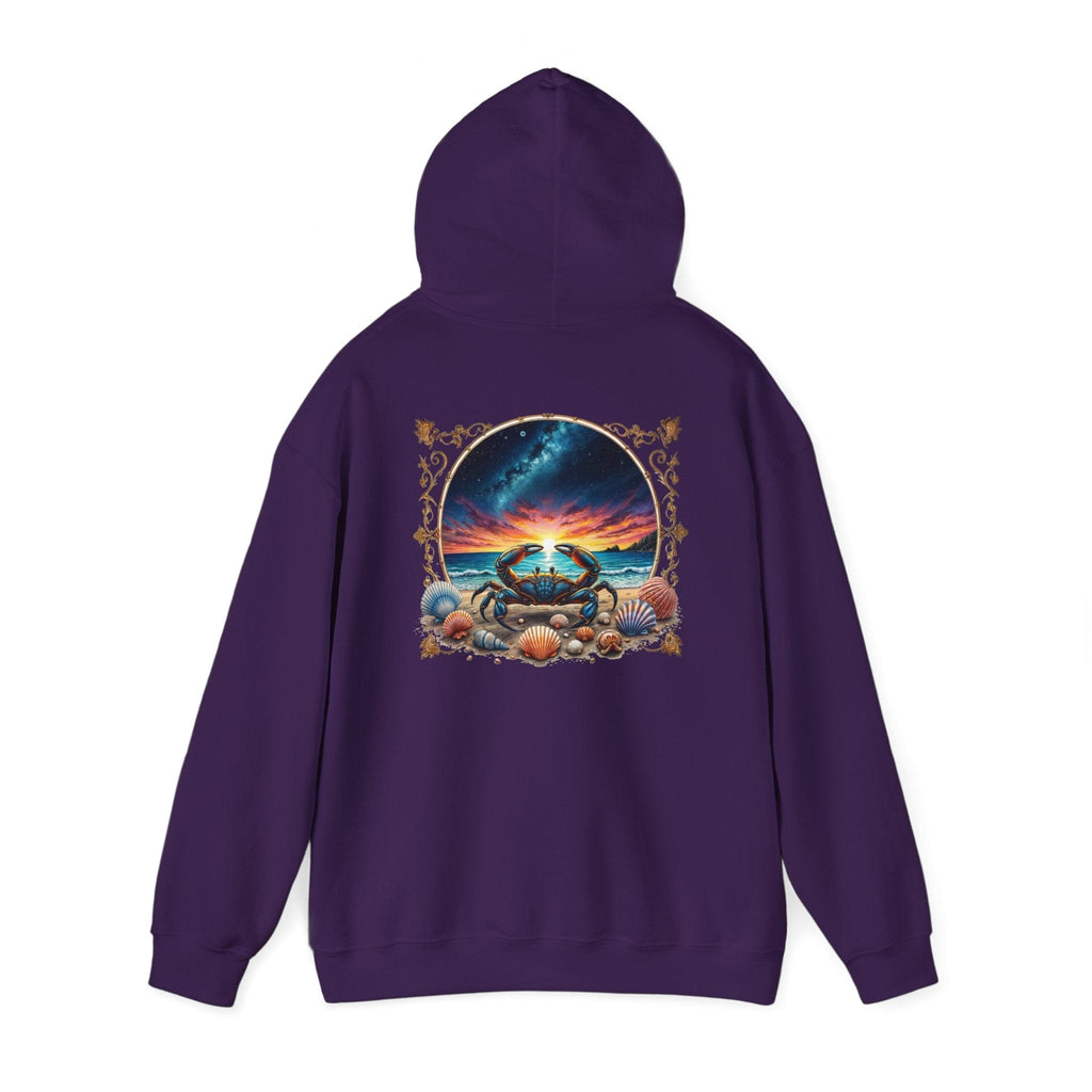 Printify Hoodie S / Purple Cancer Zodiac & Astrology - Heavyweight Hoodie (Print On Back)