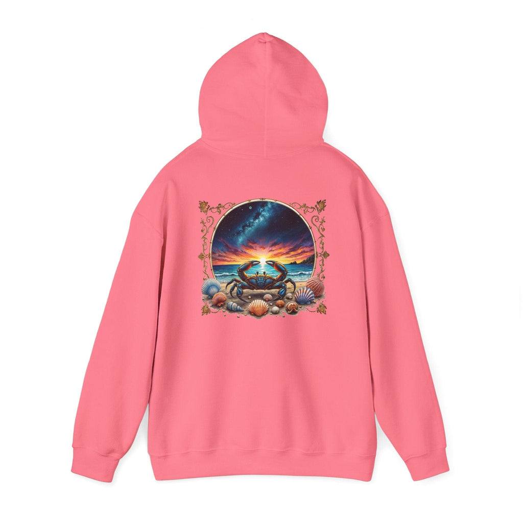 Printify Hoodie S / Safety Pink Cancer Zodiac & Astrology - Heavyweight Hoodie (Print On Back)