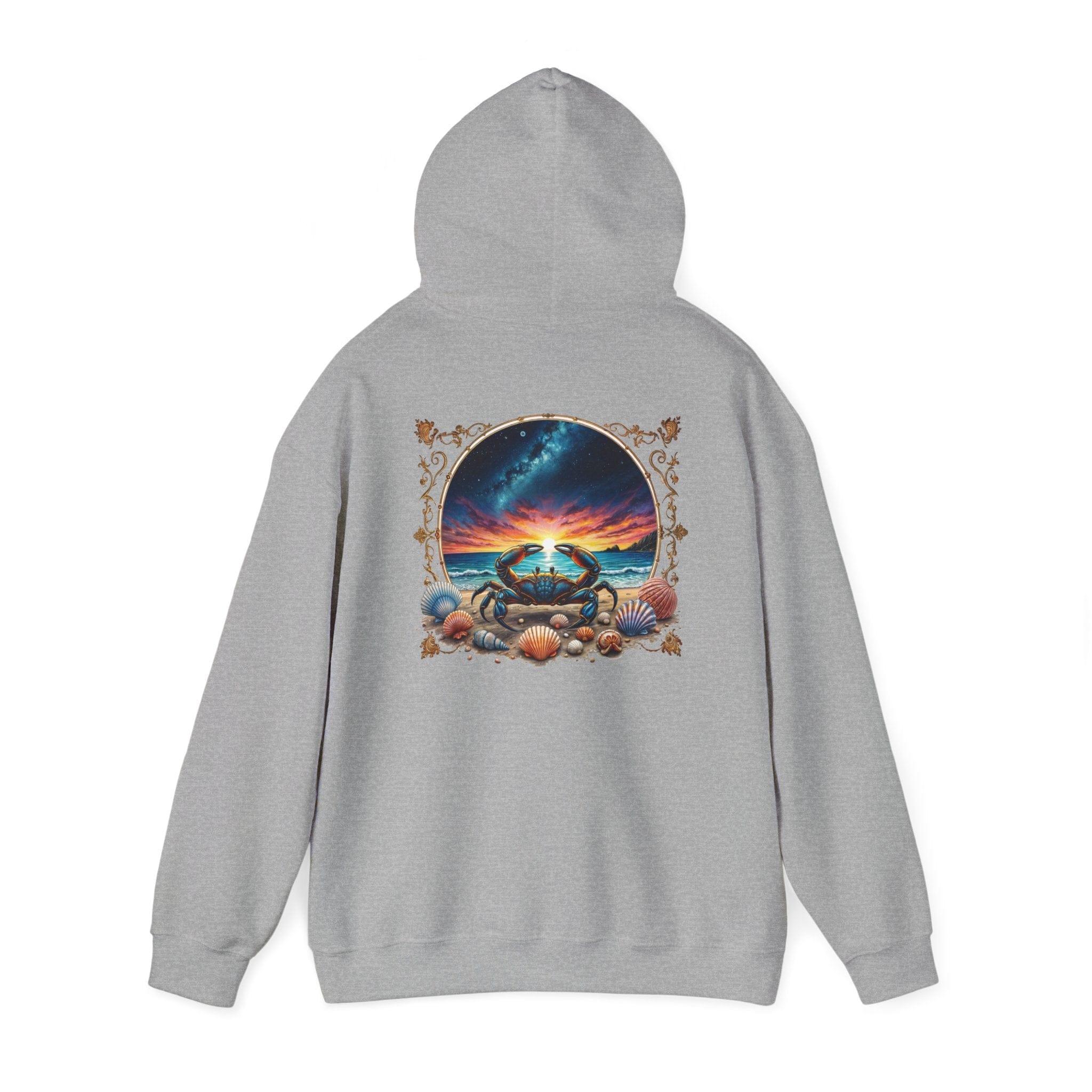 Printify Hoodie S / Sport Grey Cancer Zodiac & Astrology - Heavyweight Hoodie (Print On Back)