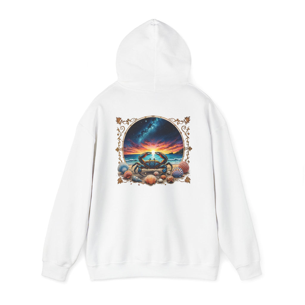 Printify Hoodie S / White Cancer Zodiac & Astrology - Heavyweight Hoodie (Print On Back)