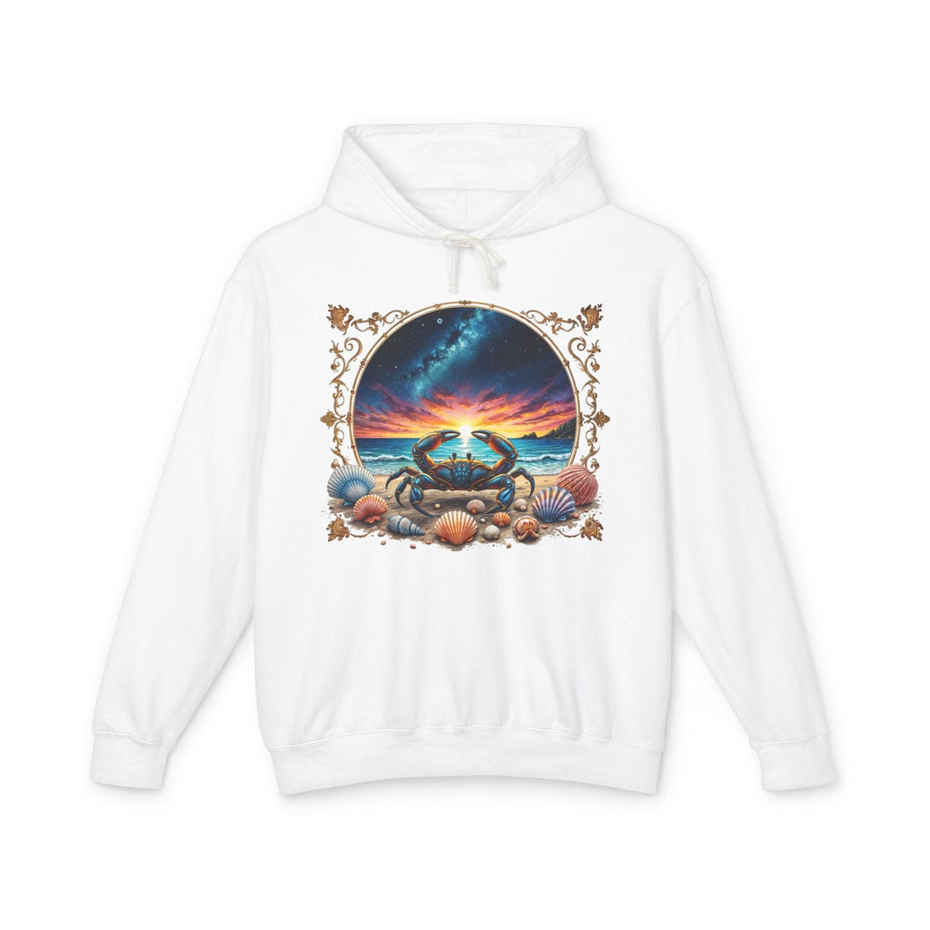 Printify Hoodie S / White Cancer Zodiac & Astrology - Lightweight Hoodie (Print On Front)