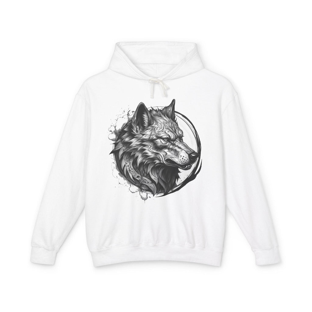 Printify Hoodie S / White Wolf Wild Motivation - Lightweight Hoodie