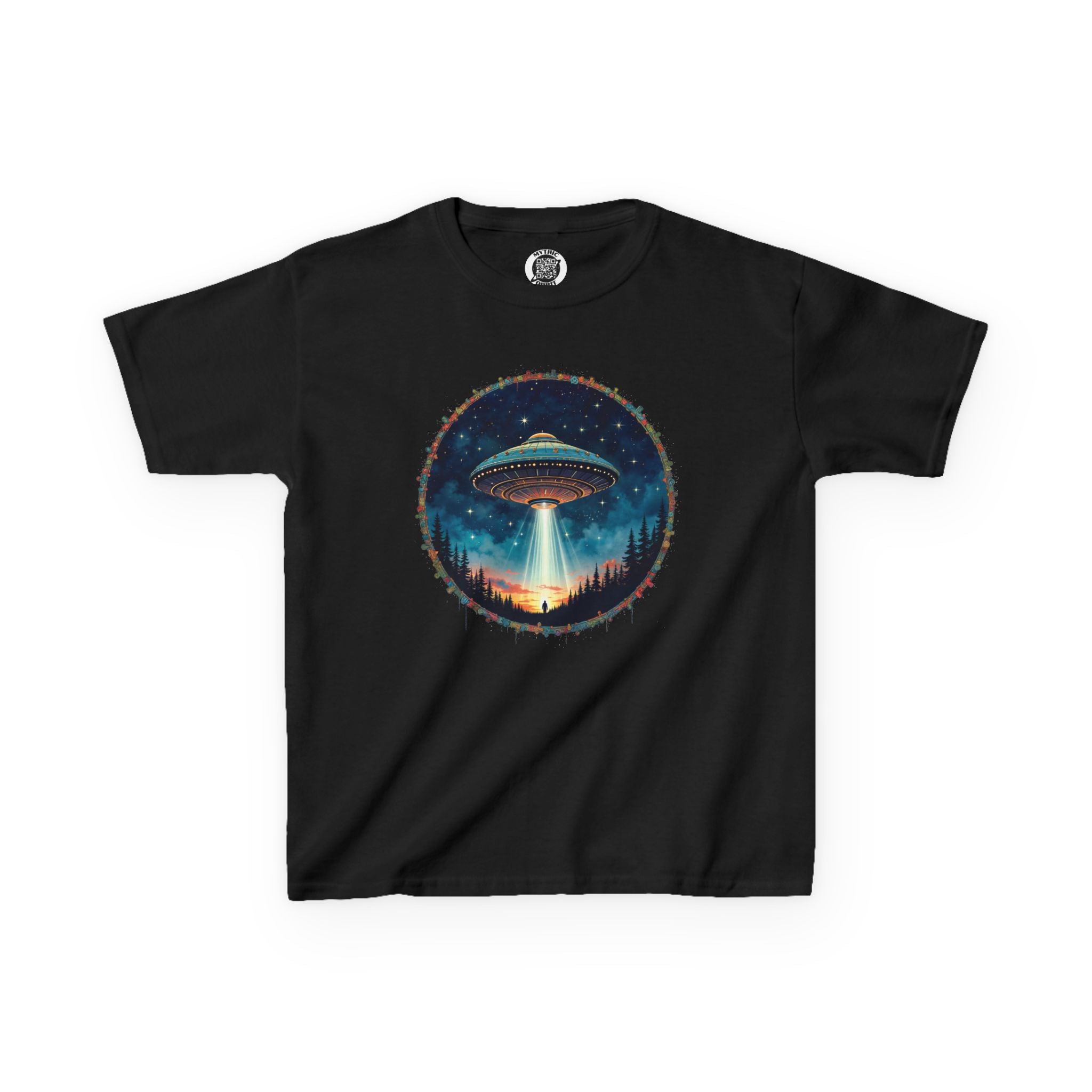Printify Kids clothes Black / XS UFO Kids Tee - Cosmic Adventure Shirt, Fun Graphic T-Shirt, Kids Space Fashion, Gifts for Young Explorers, Alien Enthusiast Clothing