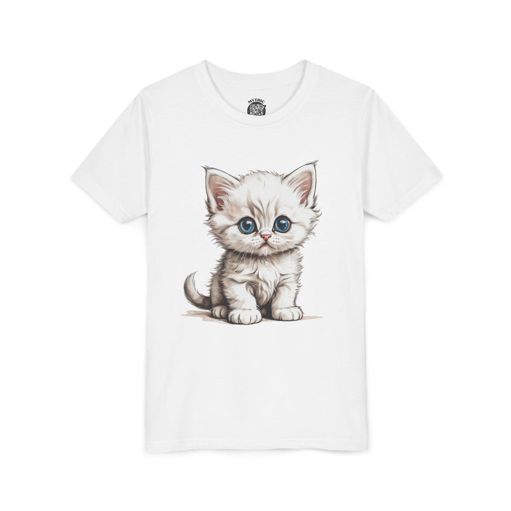 Printify Kids clothes Cute Kitten Youth Tee, Cat Lover Gift, Kids T-Shirt, Animal Lover Shirt, Birthday Present, Fun Casual Wear