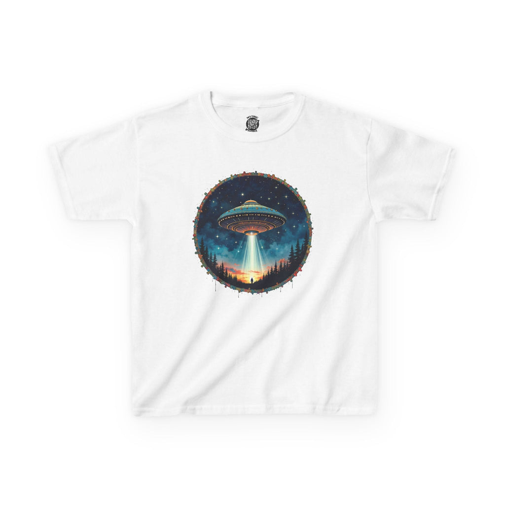 Printify Kids clothes White / XS UFO Kids Tee - Cosmic Adventure Shirt, Fun Graphic T-Shirt, Kids Space Fashion, Gifts for Young Explorers, Alien Enthusiast Clothing
