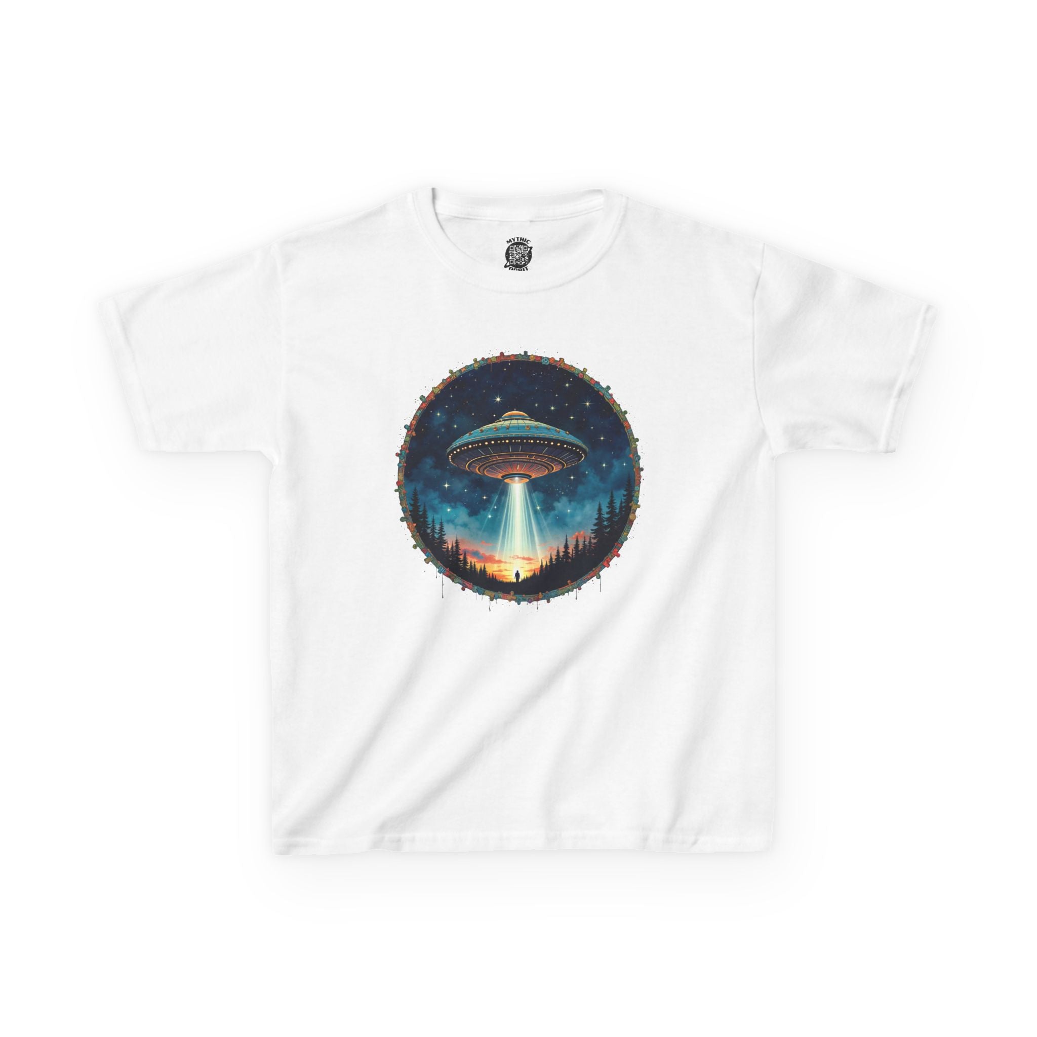 Printify Kids clothes White / XS UFO Kids Tee - Cosmic Adventure Shirt, Fun Graphic T-Shirt, Kids Space Fashion, Gifts for Young Explorers, Alien Enthusiast Clothing