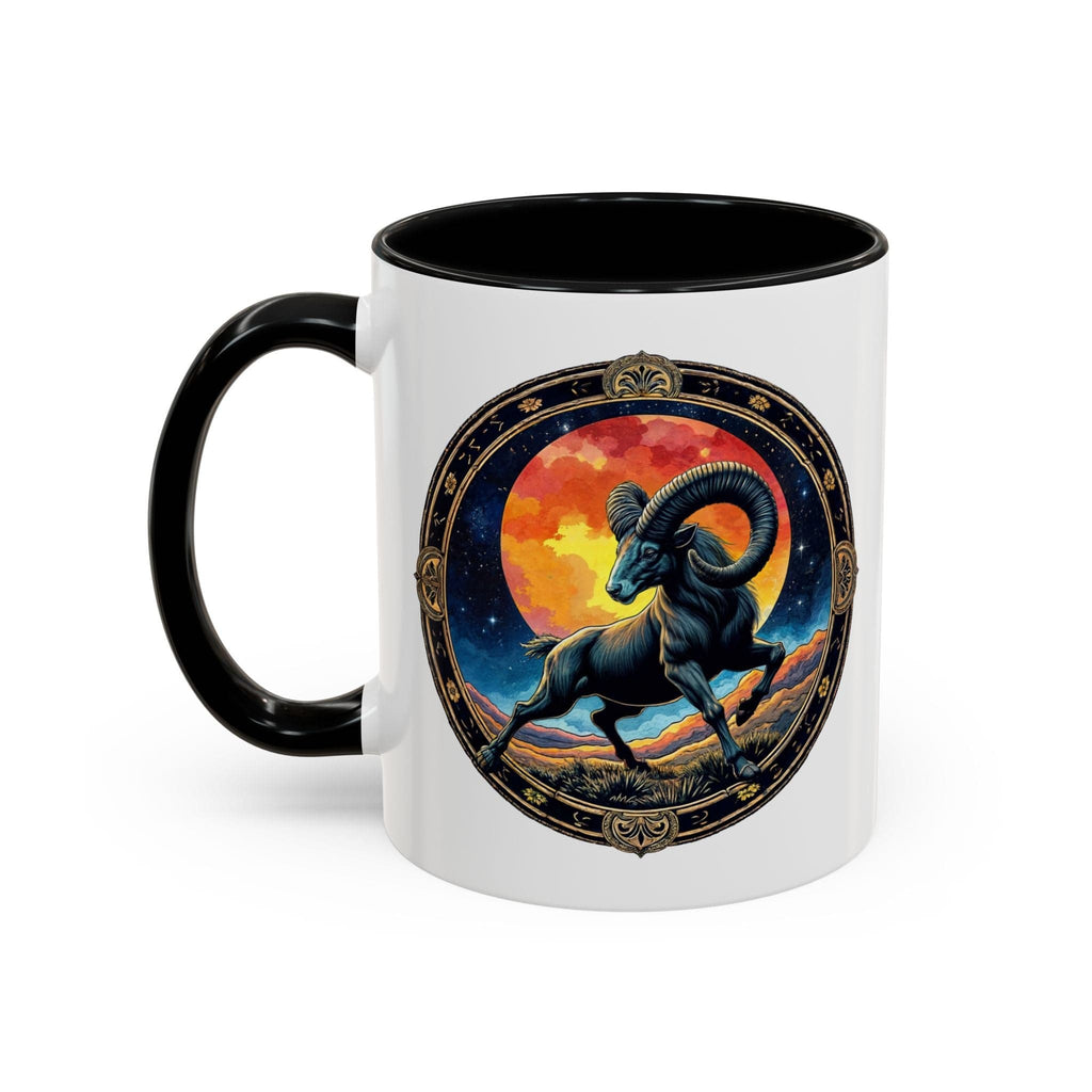 Printify Mug 11oz / Black Aries Zodiac Coffee Mug with Inspirational Quote and Smart QR Code Unique Astrology Gift Personalized Horoscope Mug for Aries Lovers