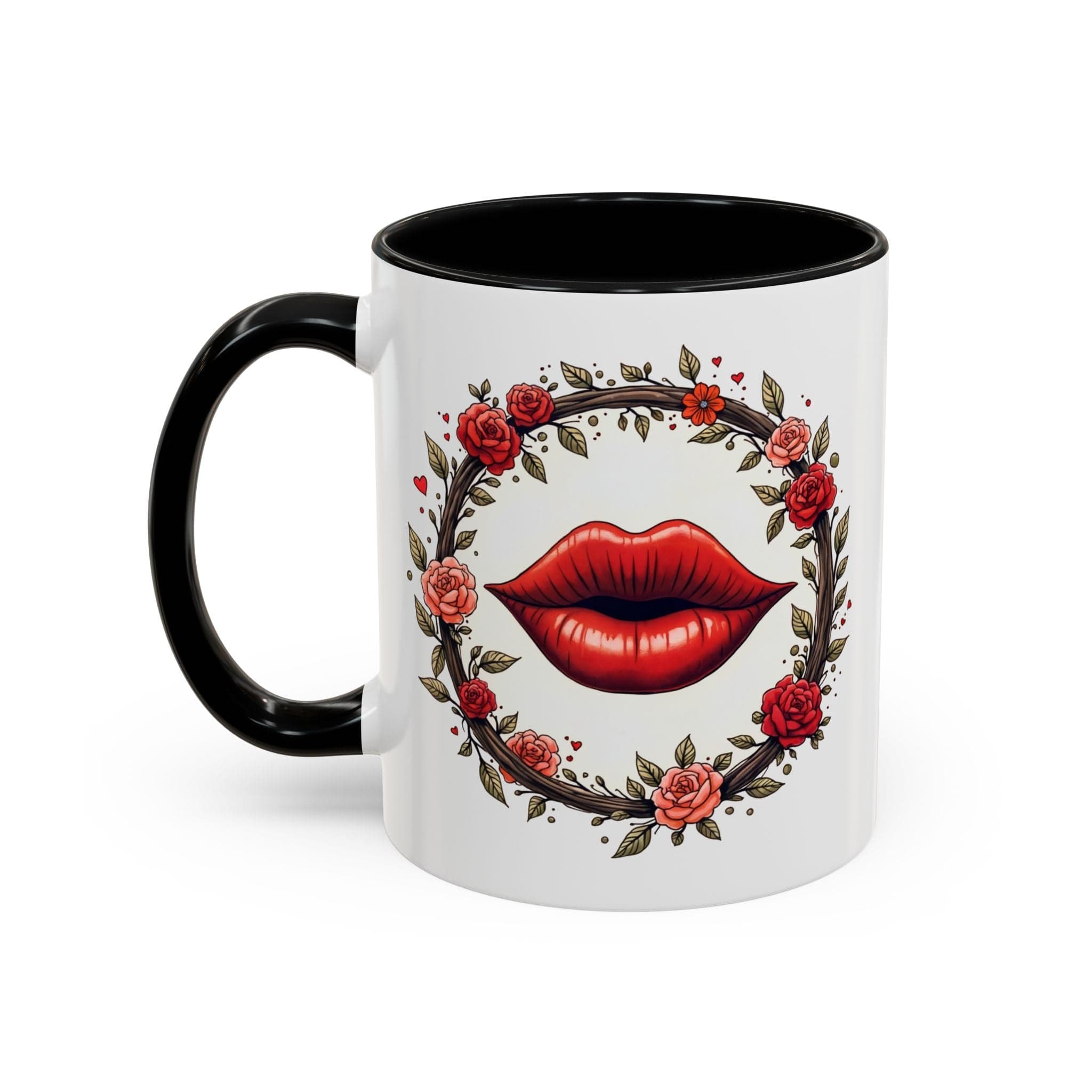 Printify Mug 11oz / Black Mug - Kiss Me - Love & Romance QR Code Quote Video