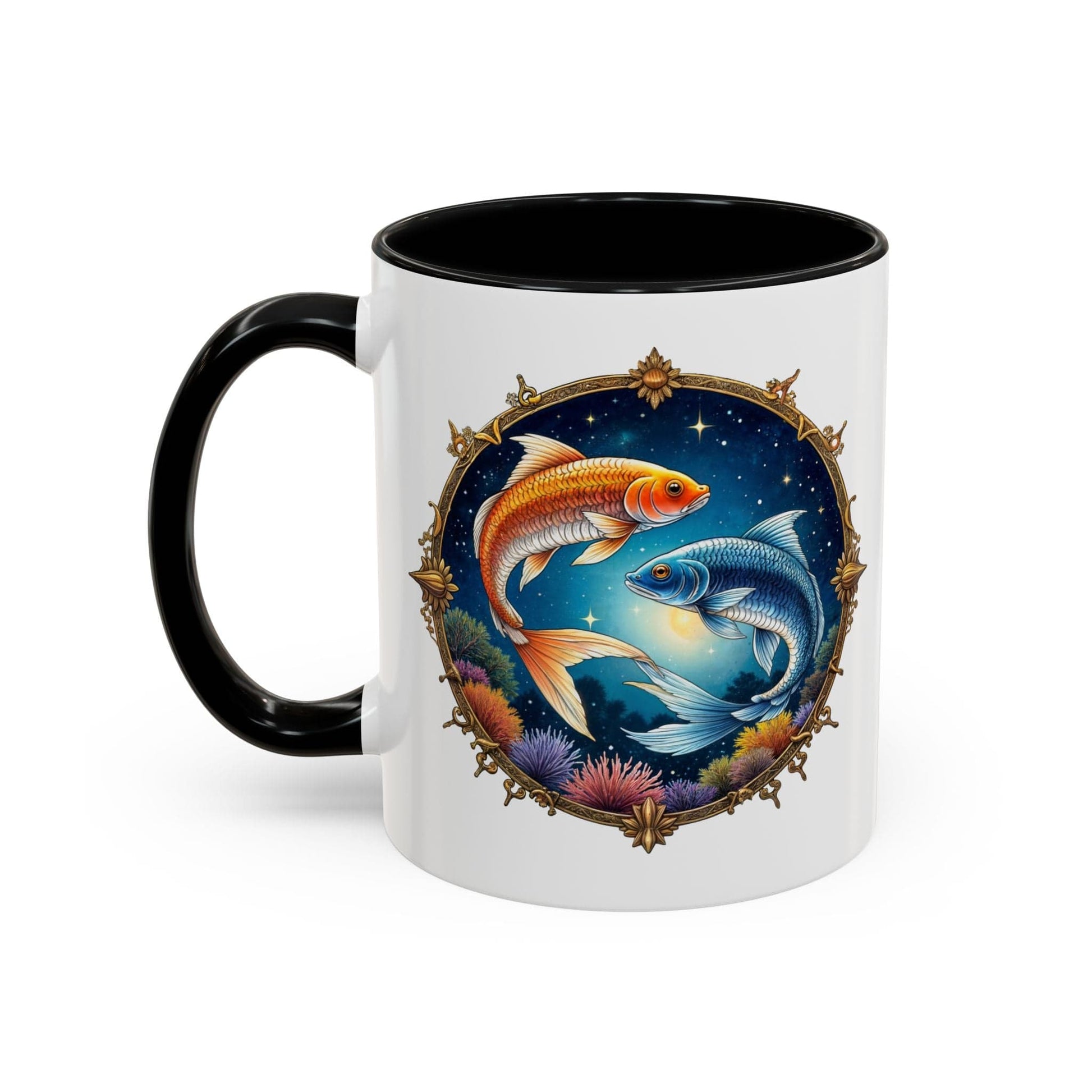 Printify Mug 11oz / Black Pisces Zodiac Coffee Mug with Inspirational Quote and Smart QR Code Dreamy Astrology Gift Custom Horoscope Mug for Pisces Fans