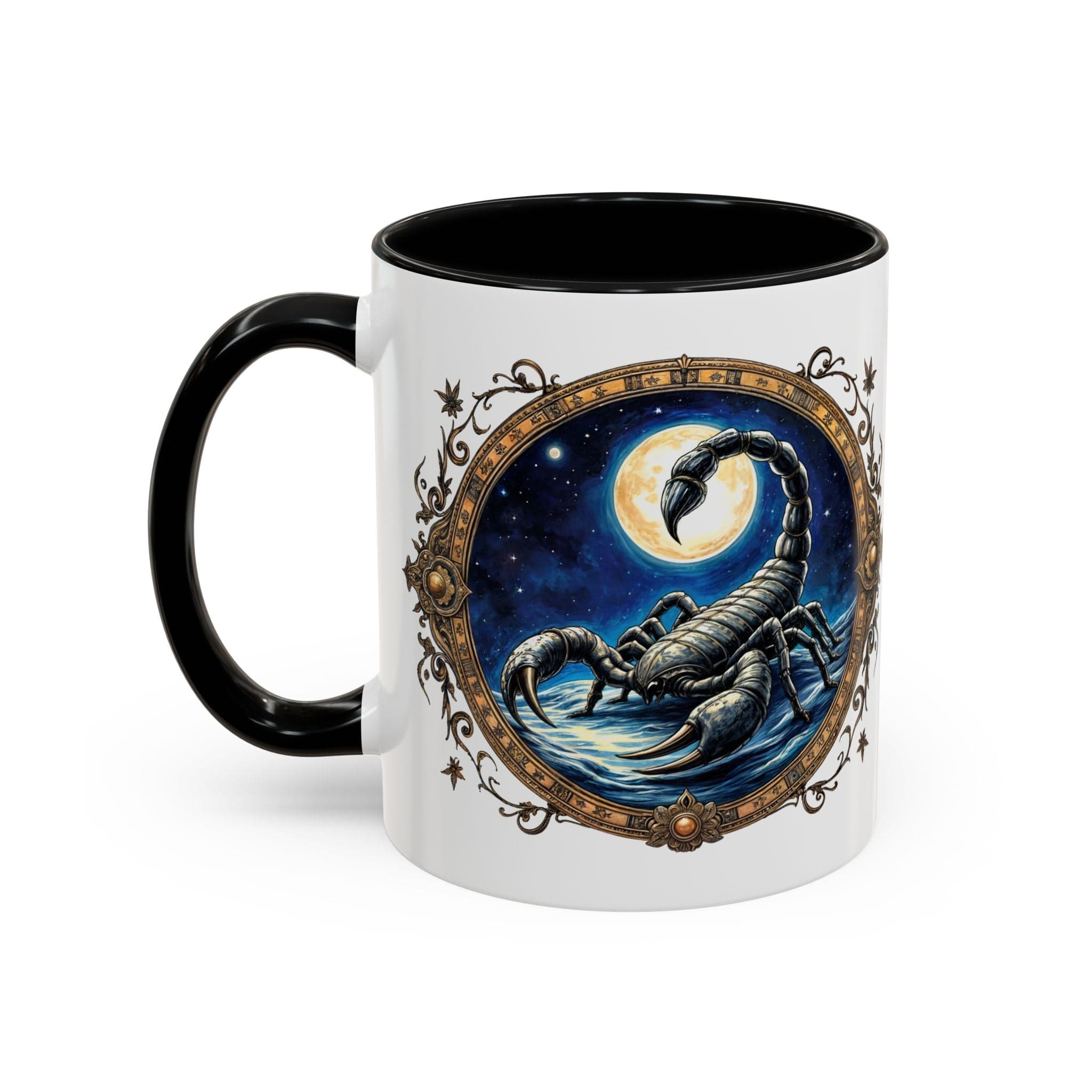 Printify Mug 11oz / Black Scorpio Zodiac Coffee Mug with Inspirational Quote and Smart QR Code Mysterious Astrology Gift Unique Horoscope Mug for Scorpio Lovers